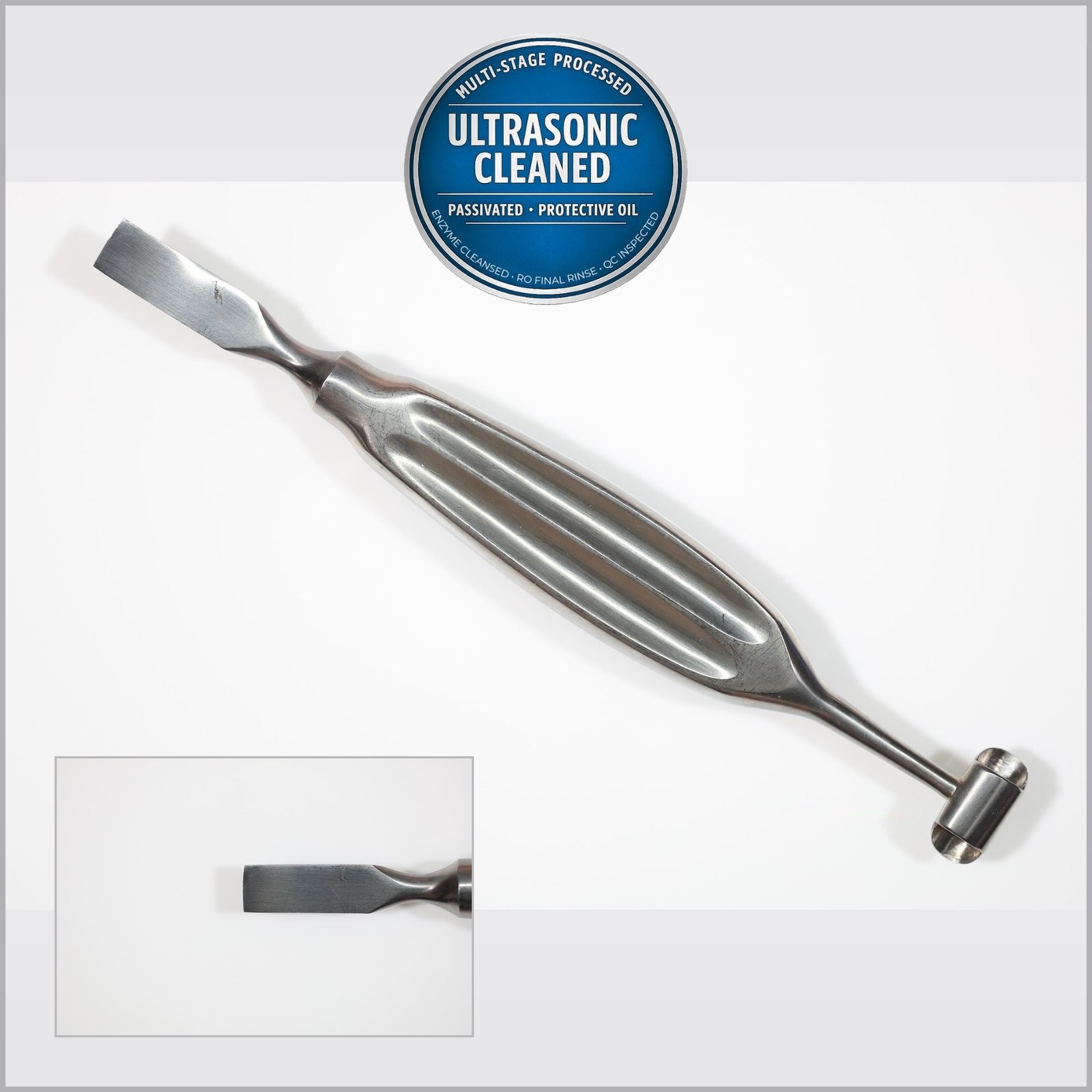 Weck 614150 Alexander Osteotome, Slightly Curved, 11mm Wide Blade, 8-1/8in