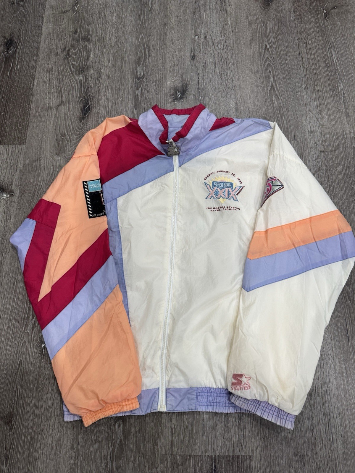 Vintage Starter Super Bowl XXIX Zip-Up Jacket Size M Vintage Starter Super Bowl XXIX Zip-Up Jacket Size M