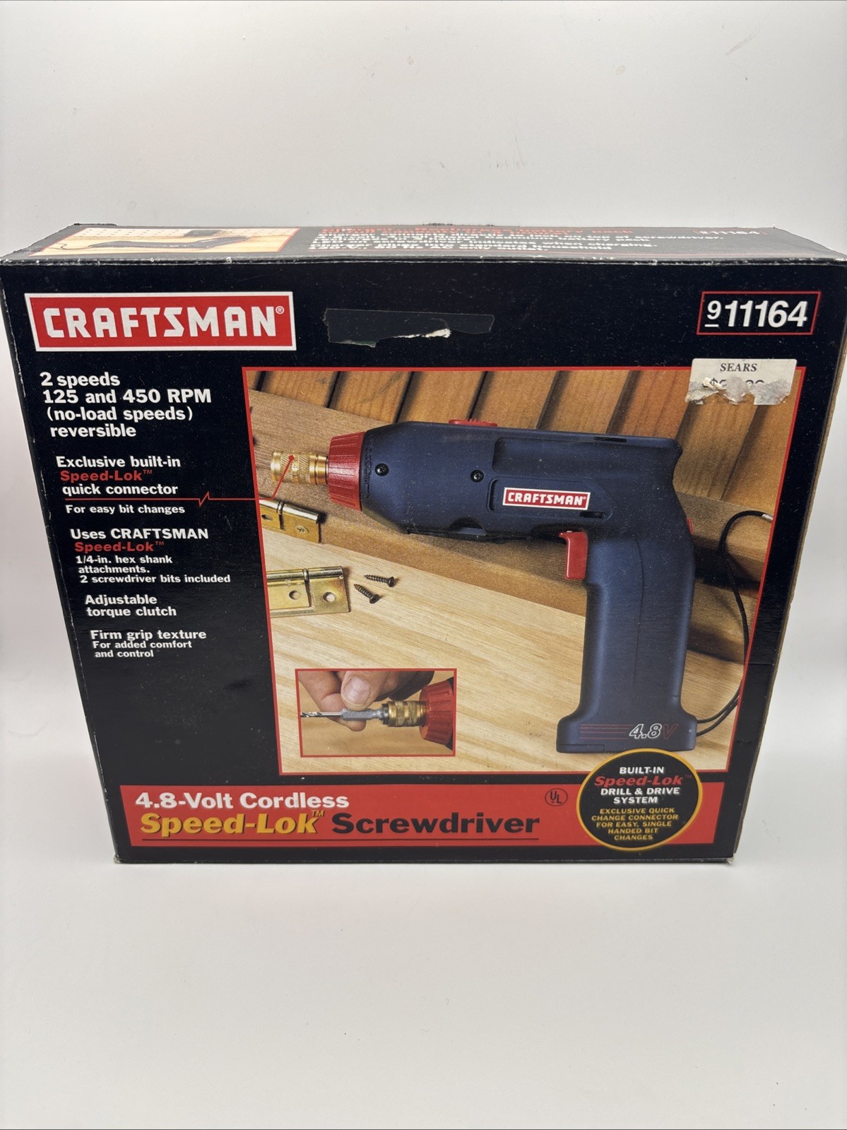 Craftsman 4.8 Volt Cordless Speed-lok Screwdriver 125/450 ROM NEW 911164