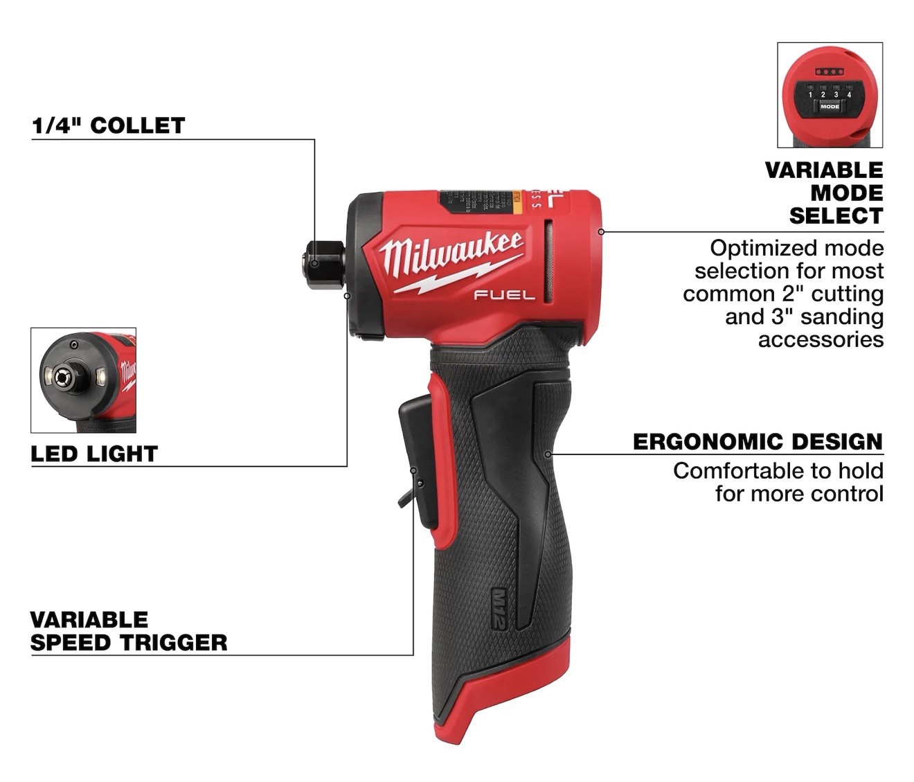 Milwaukee 3485-20 M12 Fuel 1/4 Inch Brushless Right Angle Die Grinder