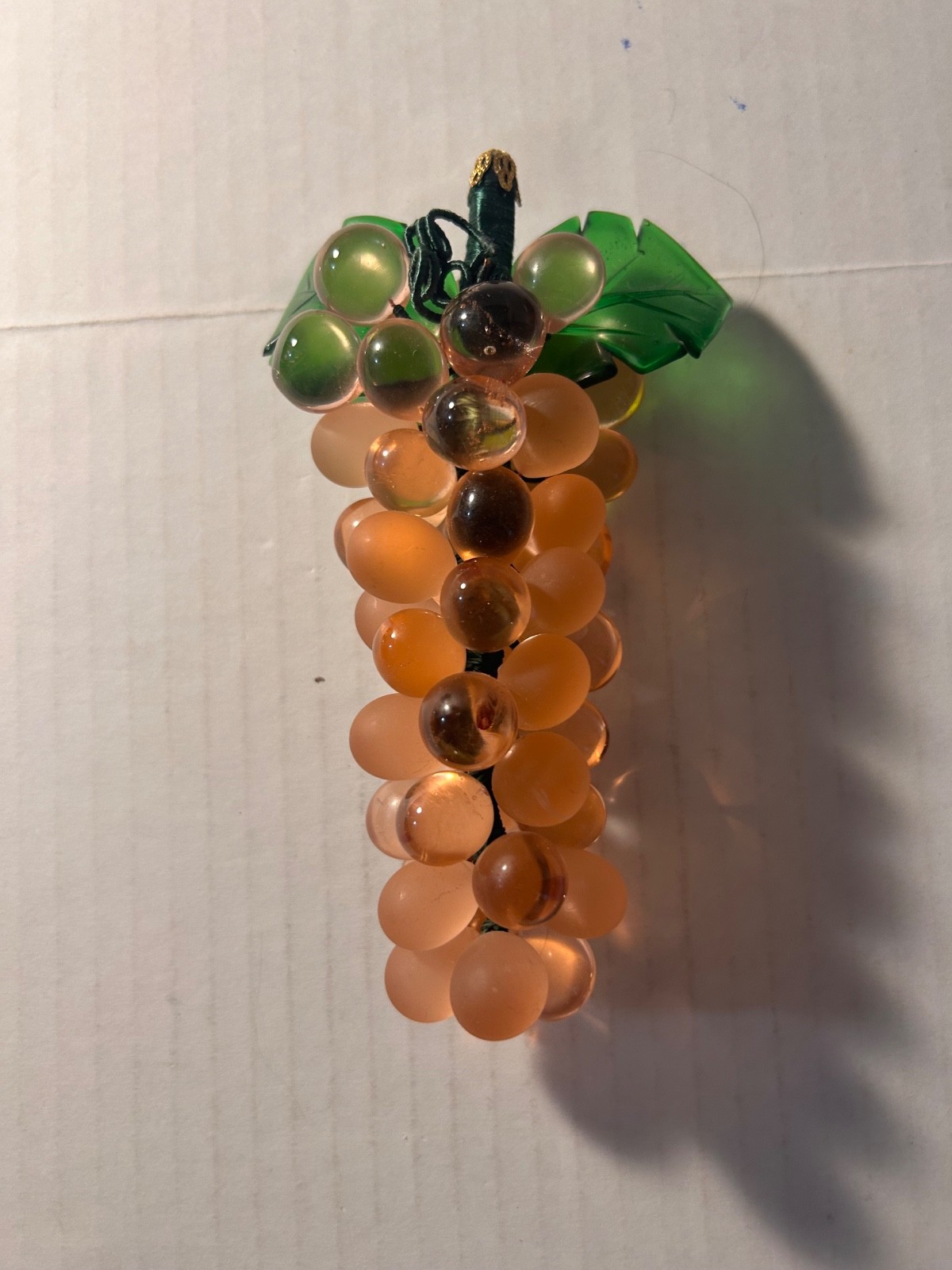Vintage mid-century amber lucite grape cluster decor piece Vintage mid-century amber lucite grape cluster decor piece