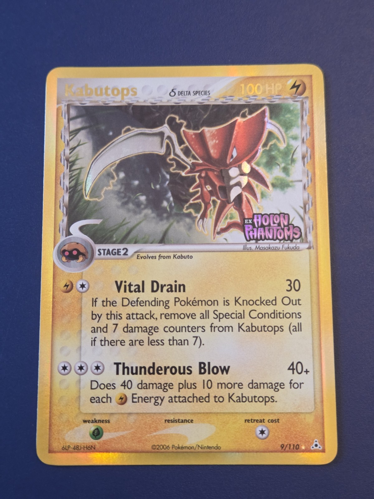 Pokémon TCG Kabutops 9/110 EX Holon Phantoms Delta \'Reverse\' Holo 2006 Stamped Pokémon TCG Kabutops 9/110 EX Holon Phantoms Delta \'Reverse\' Holo 2006 Stamped