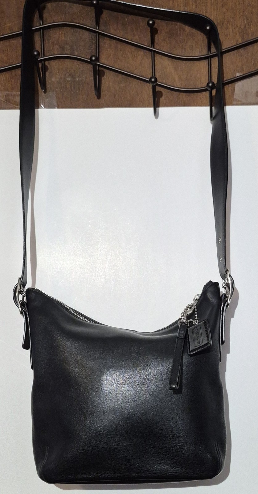 Vintage Coach Legacy Slim Duffle Hobo Bag Black Leather 9326 Y2K Boutique