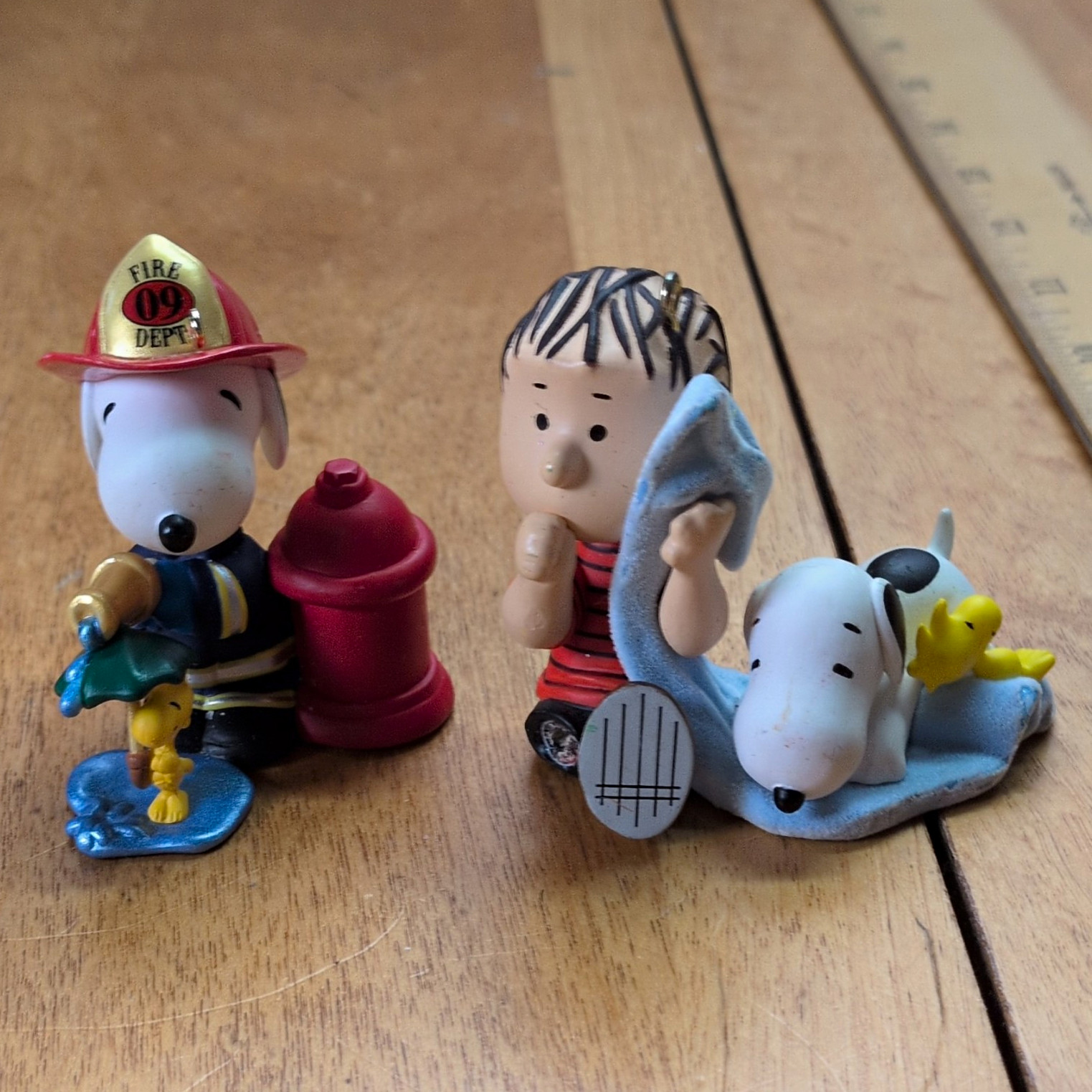 Peanuts Snoopy Woodstock Linus ornaments and Snoopy Woodstock firefighter Peanuts Snoopy Woodstock Linus ornaments and Snoopy Woodstock firefighter