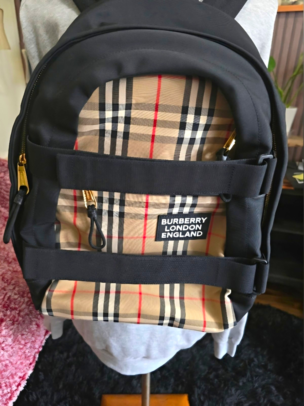 Pre Owned Burberry Medium Vintage Panel Nevis Backpack Pre Owned Burberry Medium Vintage Panel Nevis Backpack