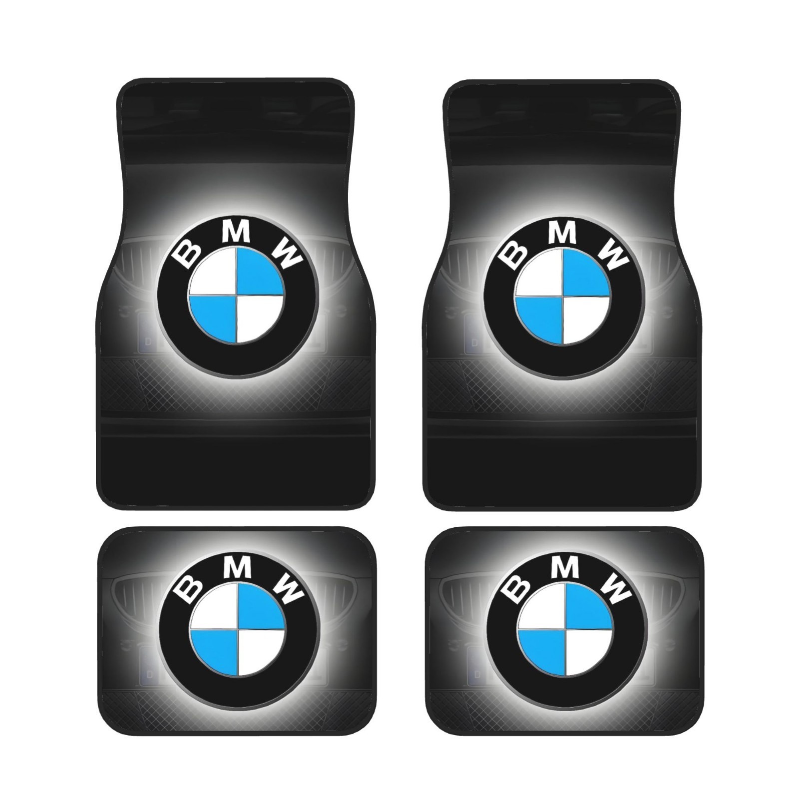 4 Piece BMW Car Front & Rear Floor Mat Set Non-Slip Carpet Mats