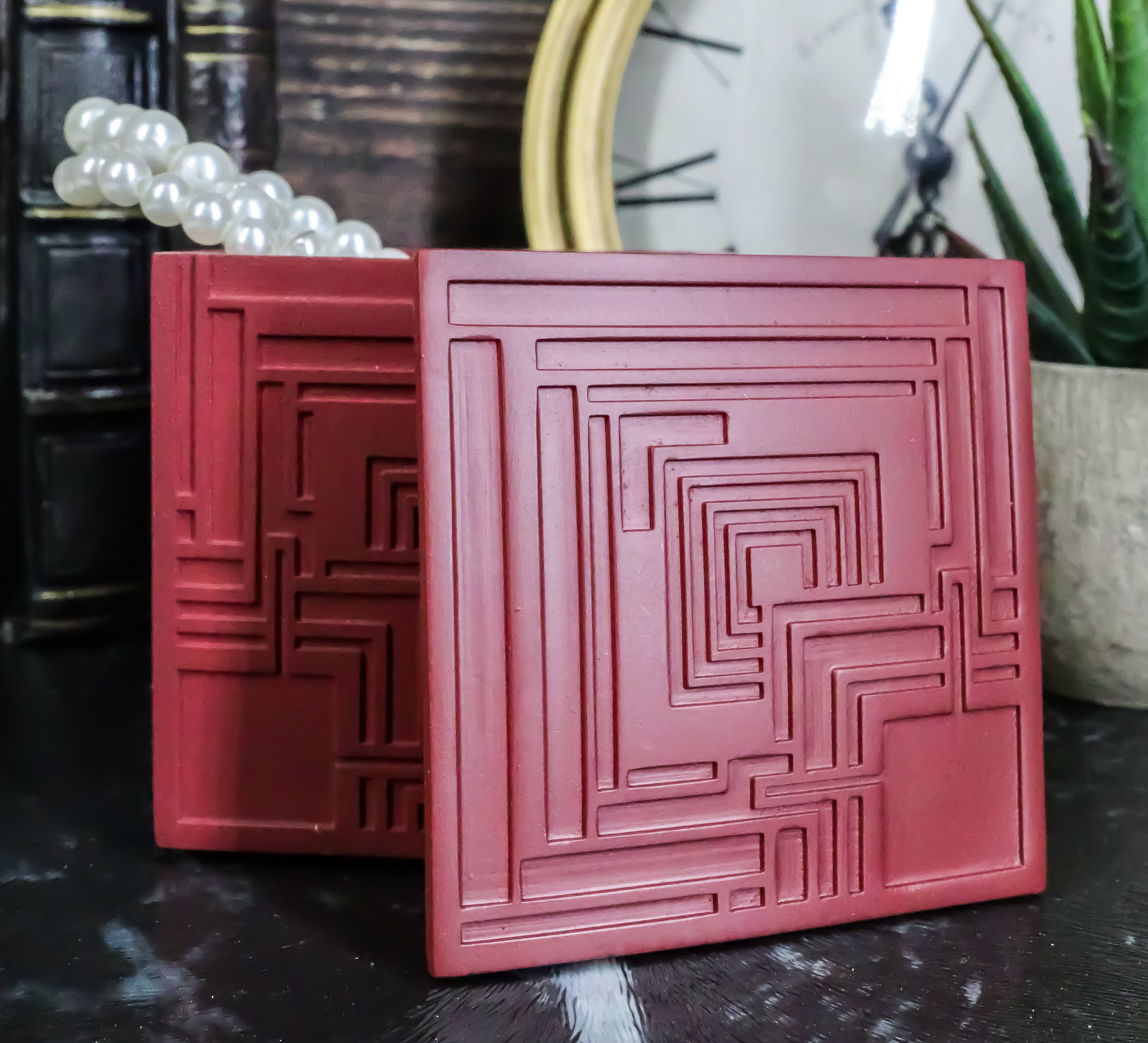 Frank Lloyd Wright Charles Ennis House Petite Cube Trinket Box Textile Block Art Frank Lloyd Wright Charles Ennis House Petite Cube Trinket Box Textile Block Art