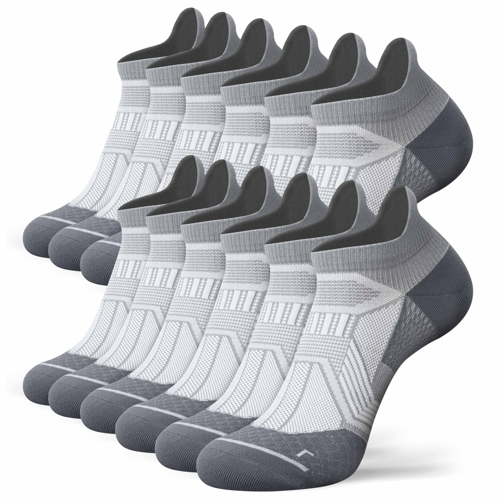 Hylaea Compression Ankle Socks for Running Athletic, 6 Pairs Grey Large Hylaea Compression Ankle Socks for Running Athletic, 6 Pairs Grey Large