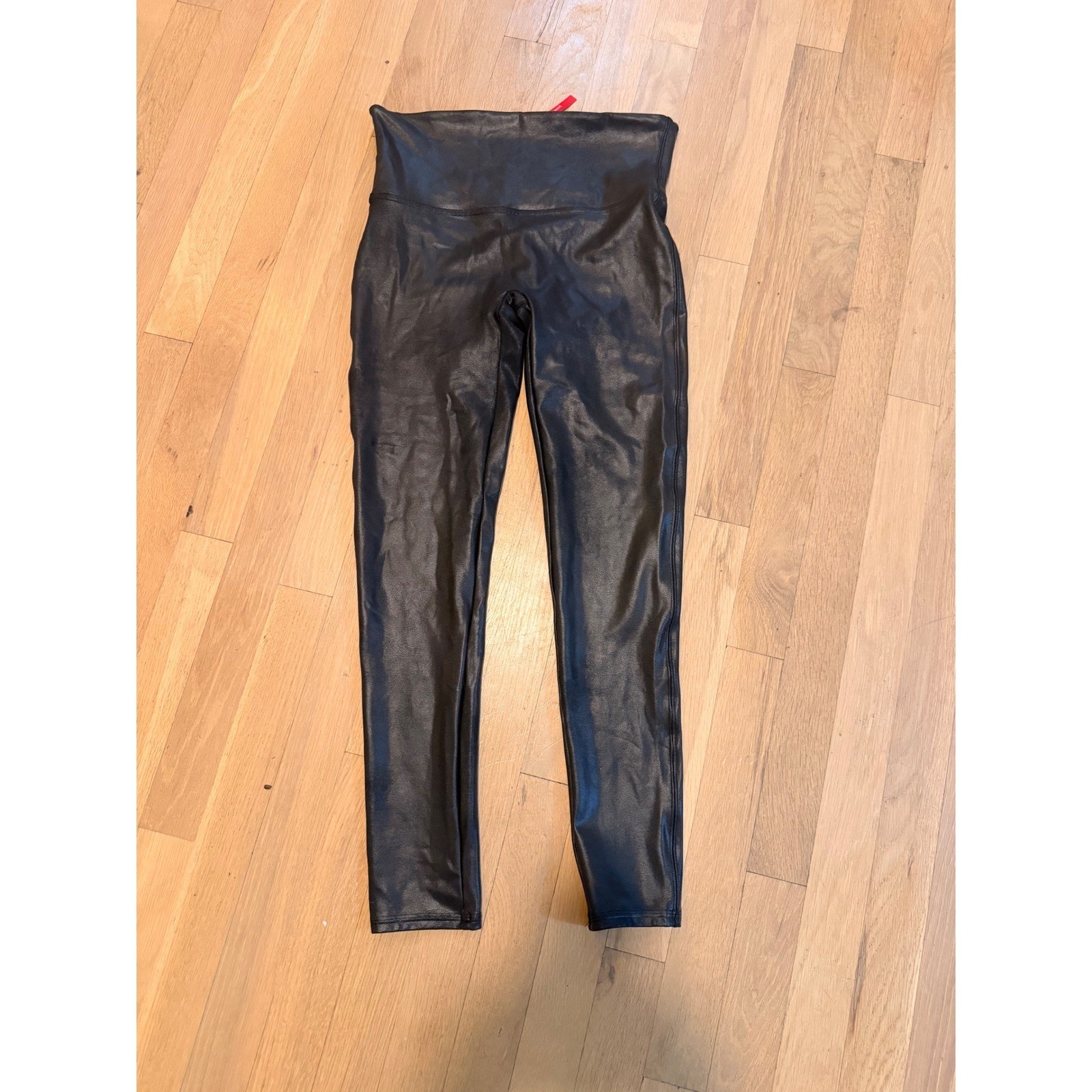 Spanx Faux Leather Leggings Black High Waist Shaping Size Large Petite L/G P Spanx Faux Leather Leggings Black High Waist Shaping Size Large Petite L/G P