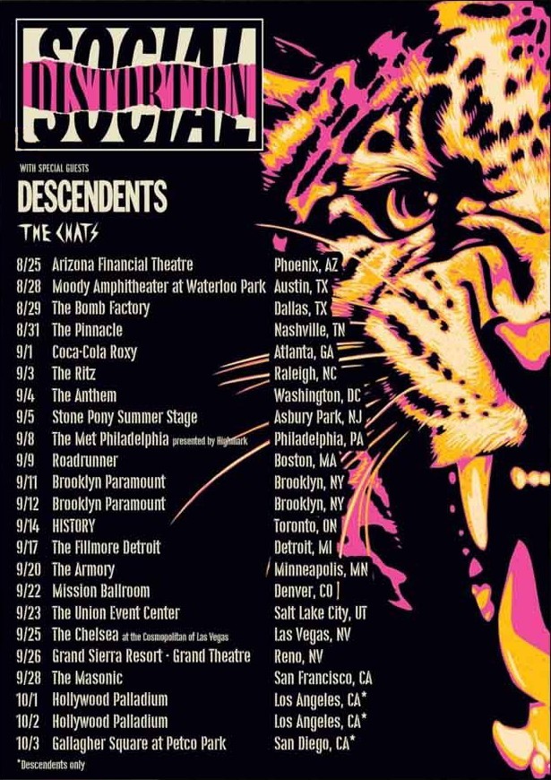 Social Distortion Tour Poster 2026 Descendants Concert