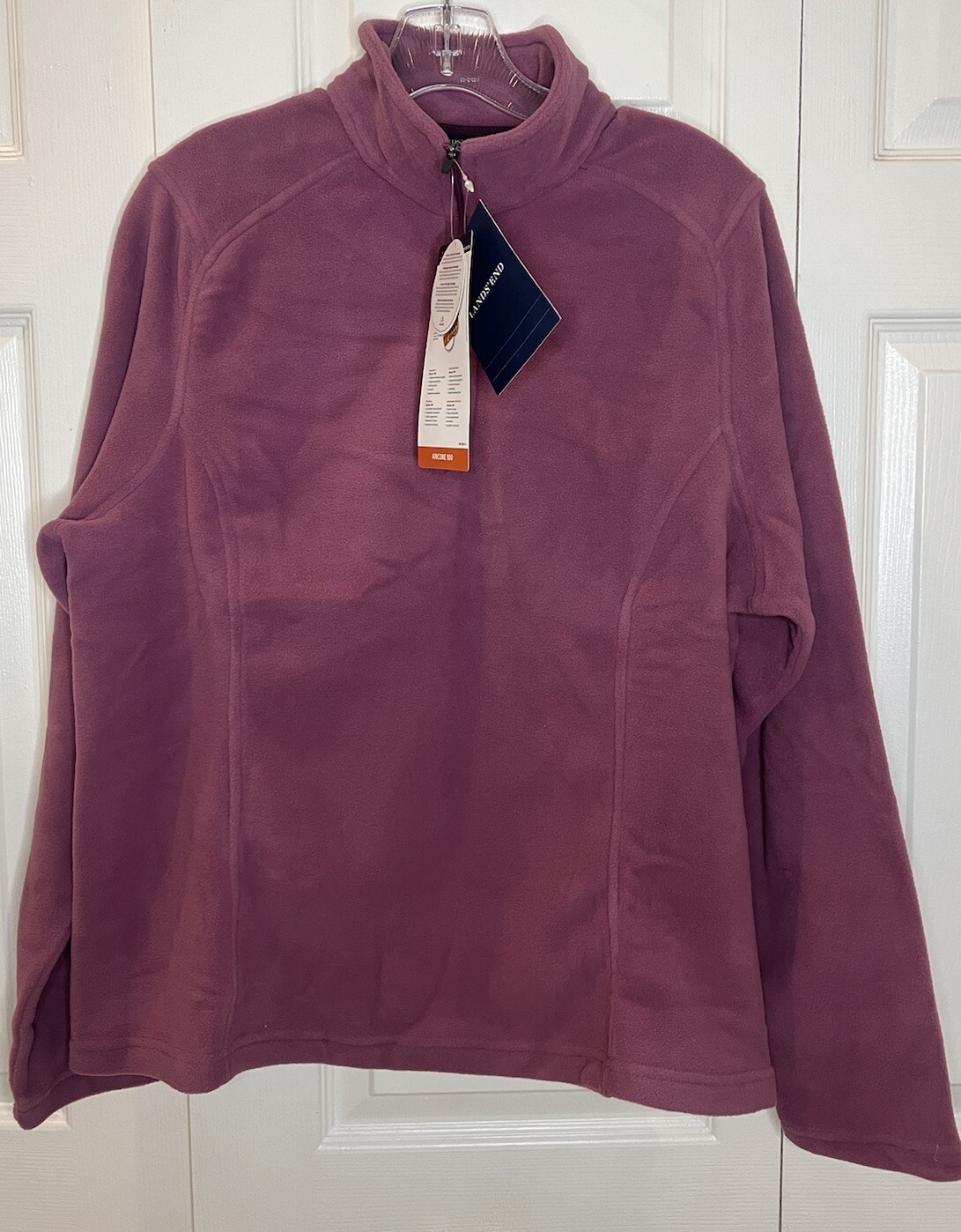 NWT Lands’ End Womens Fleece Polartec Aircore 100 1/4 Zip Jacket Top L NWT Lands’ End Womens Fleece Polartec Aircore 100 1/4 Zip Jacket Top L