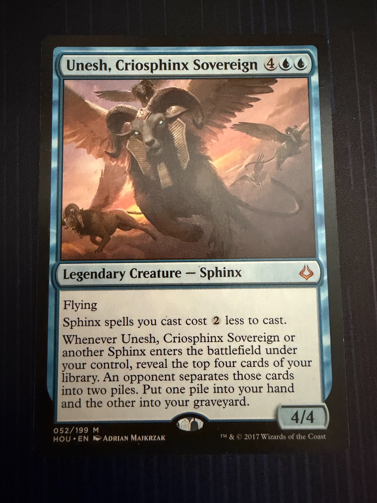 MTG Unesh, Criosphinx Sovereign Hour of Devastation Regular Mythic Rare NM MTG Unesh, Criosphinx Sovereign Hour of Devastation Regular Mythic Rare NM