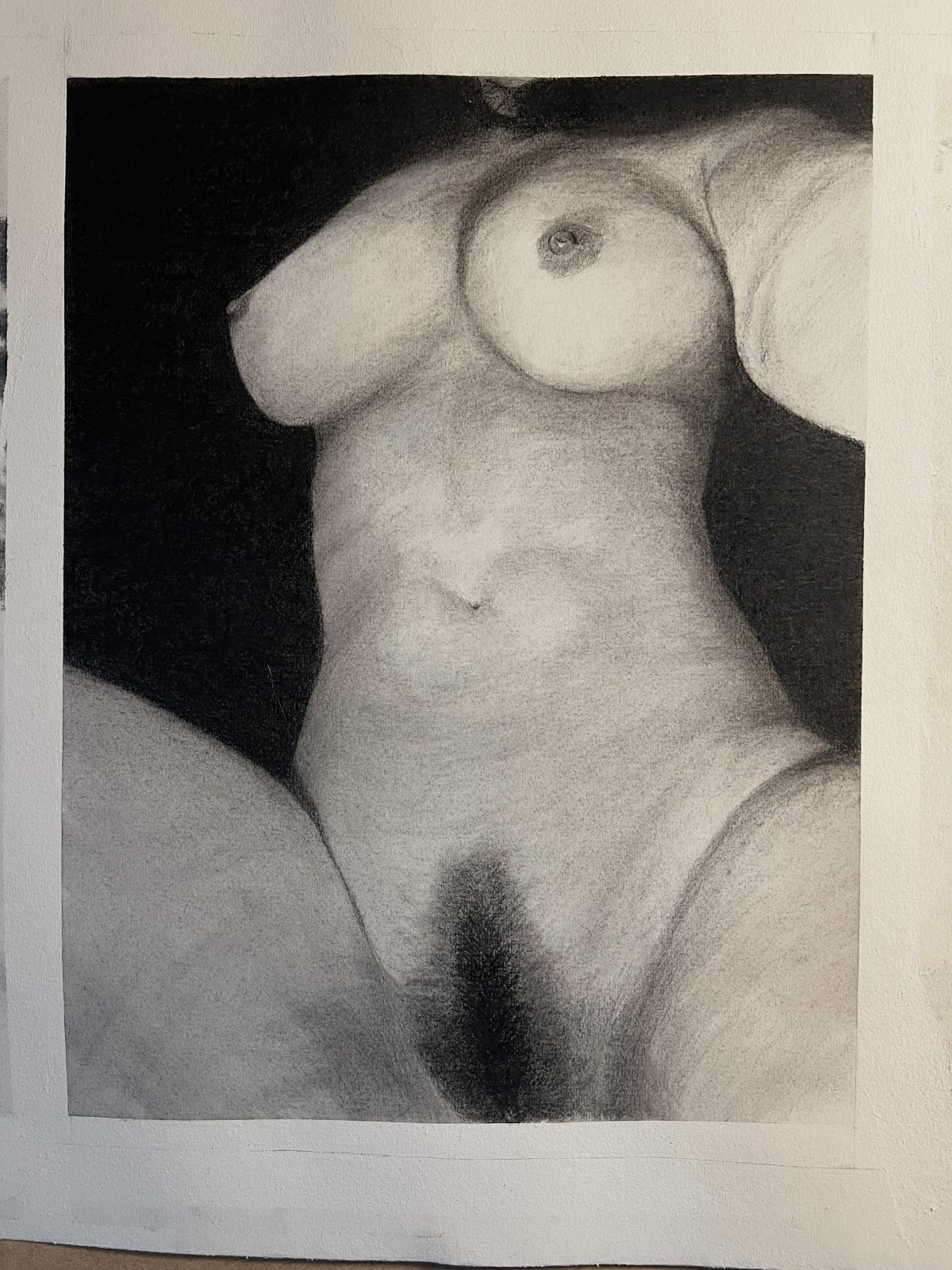 INTIMACY - NSFW ORIGINAL female nude front view realism classical figure drawing INTIMACY - NSFW ORIGINAL female nude front view realism classical figure drawing