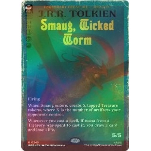 FOIL SMAUG, WICKED WORM (BORDERLESS) (245) The Hobbit HOB Magic MTG MINT CARD