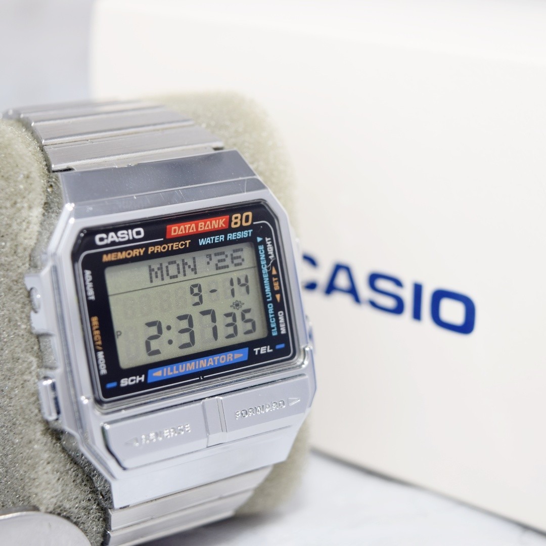 [Complete/Good] VTG 1998 CASIO DATA BANK 80 DB-810 Qz Digital Watch New Battery