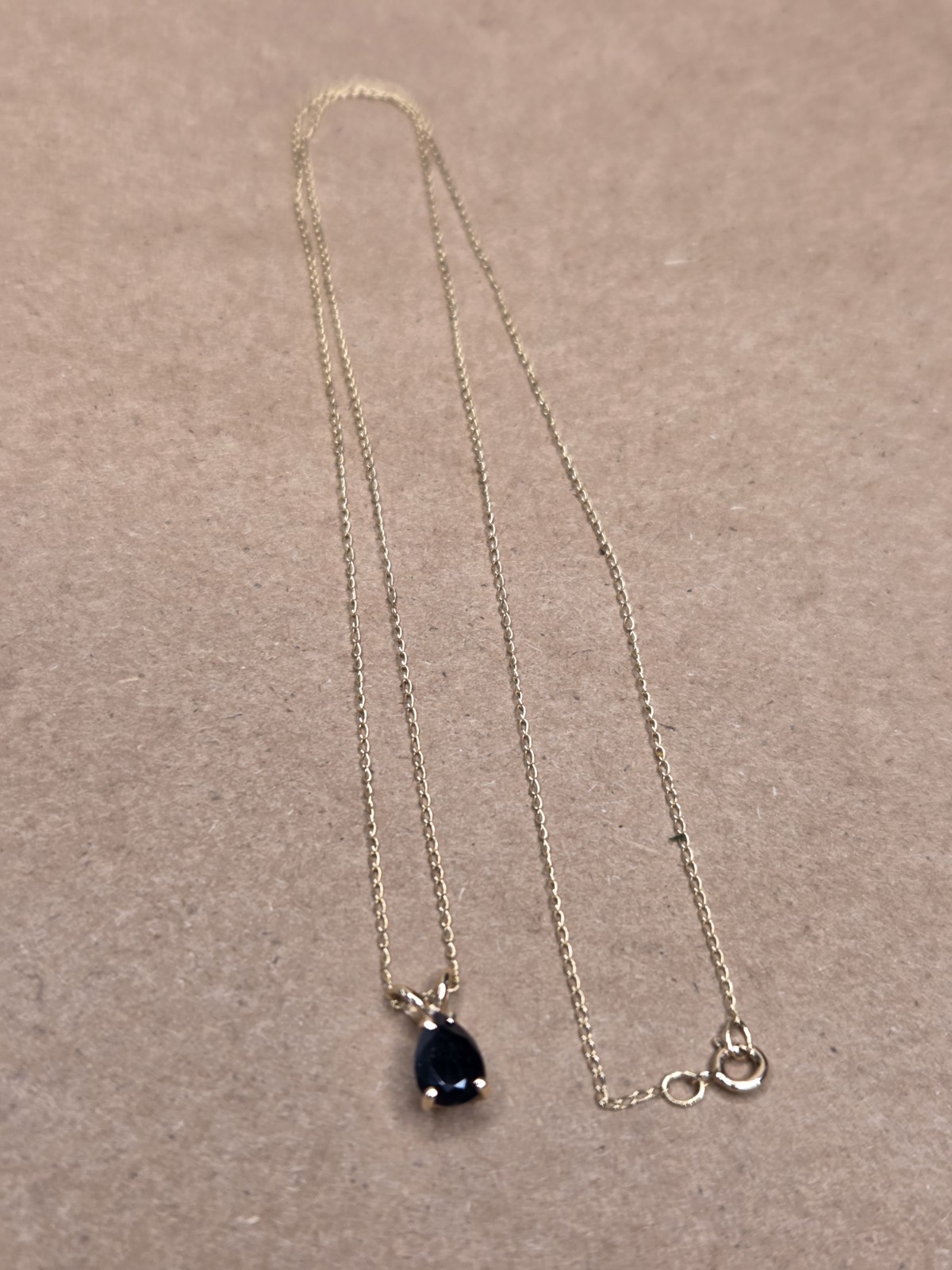 10K Yellow Gold Blue Sapphire Pendant Necklace 18in 0.45 Chain 10K Yellow Gold Blue Sapphire Pendant Necklace 18in 0.45 Chain