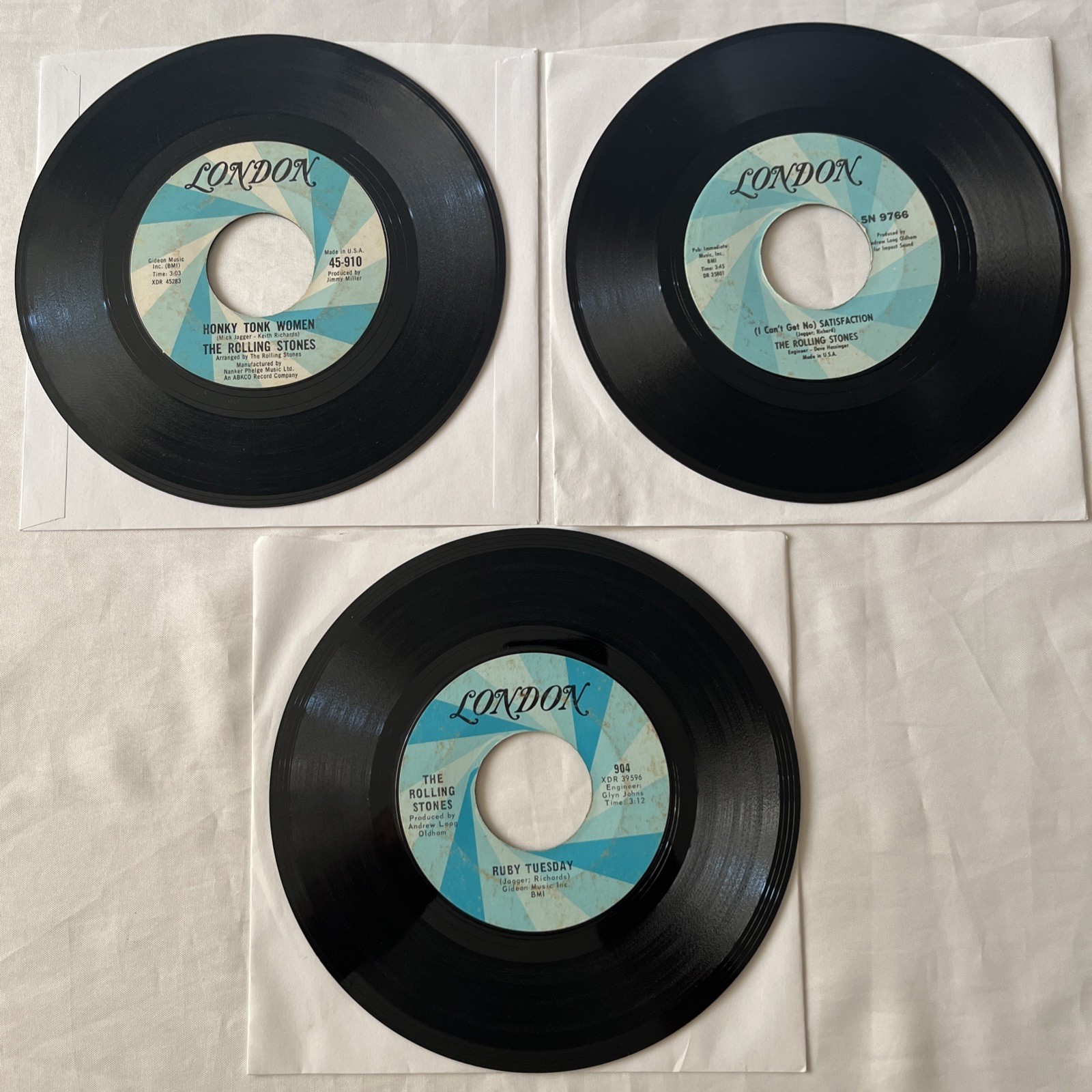ROLLING STONES - Singles Lot Honky Tonk Women, Satisfaction, Ruby Tuesday, SWEET