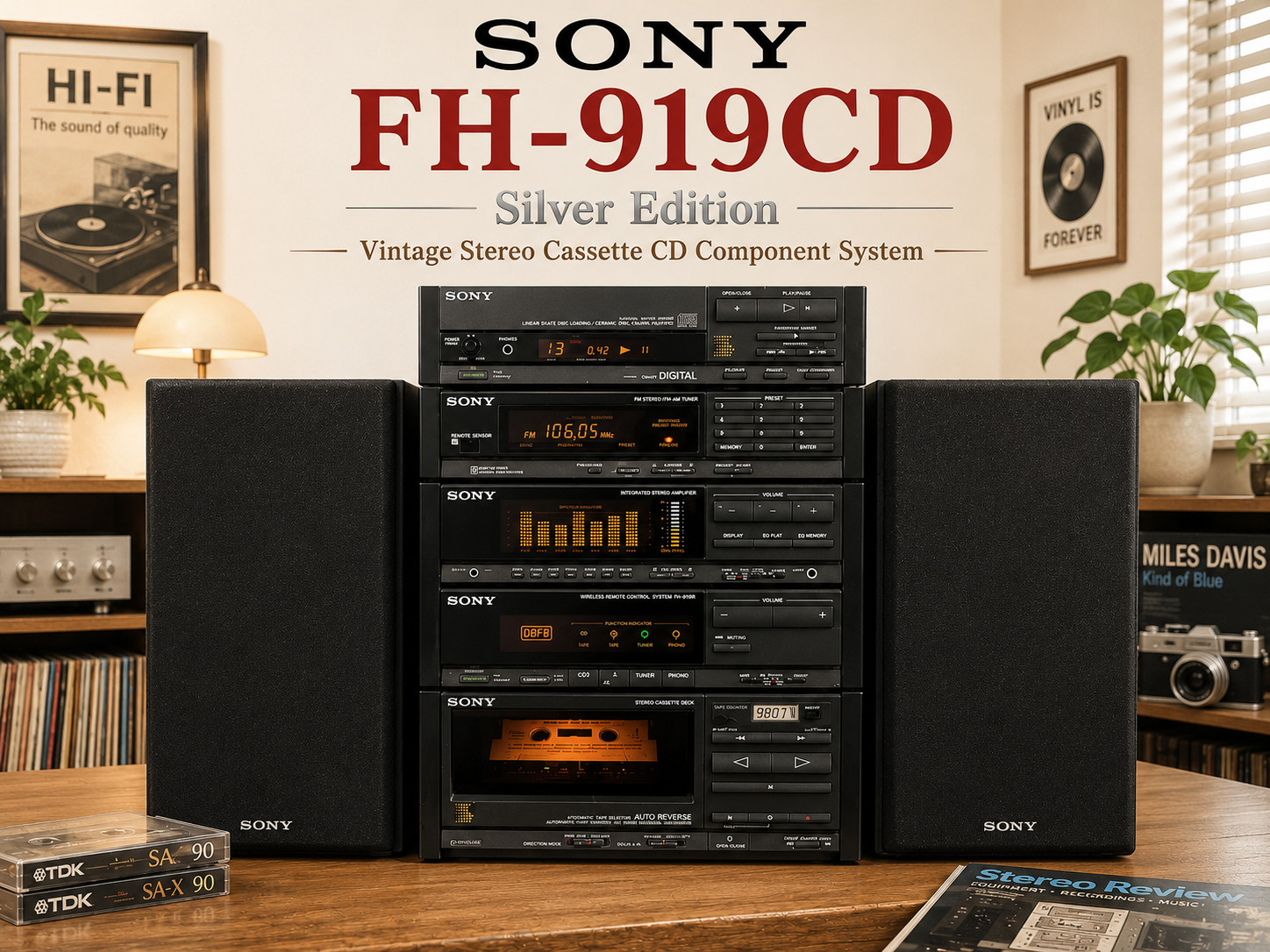 SONY FH-919CD SILVER 🌈RaRe🌈 Vintage Stereo Component System