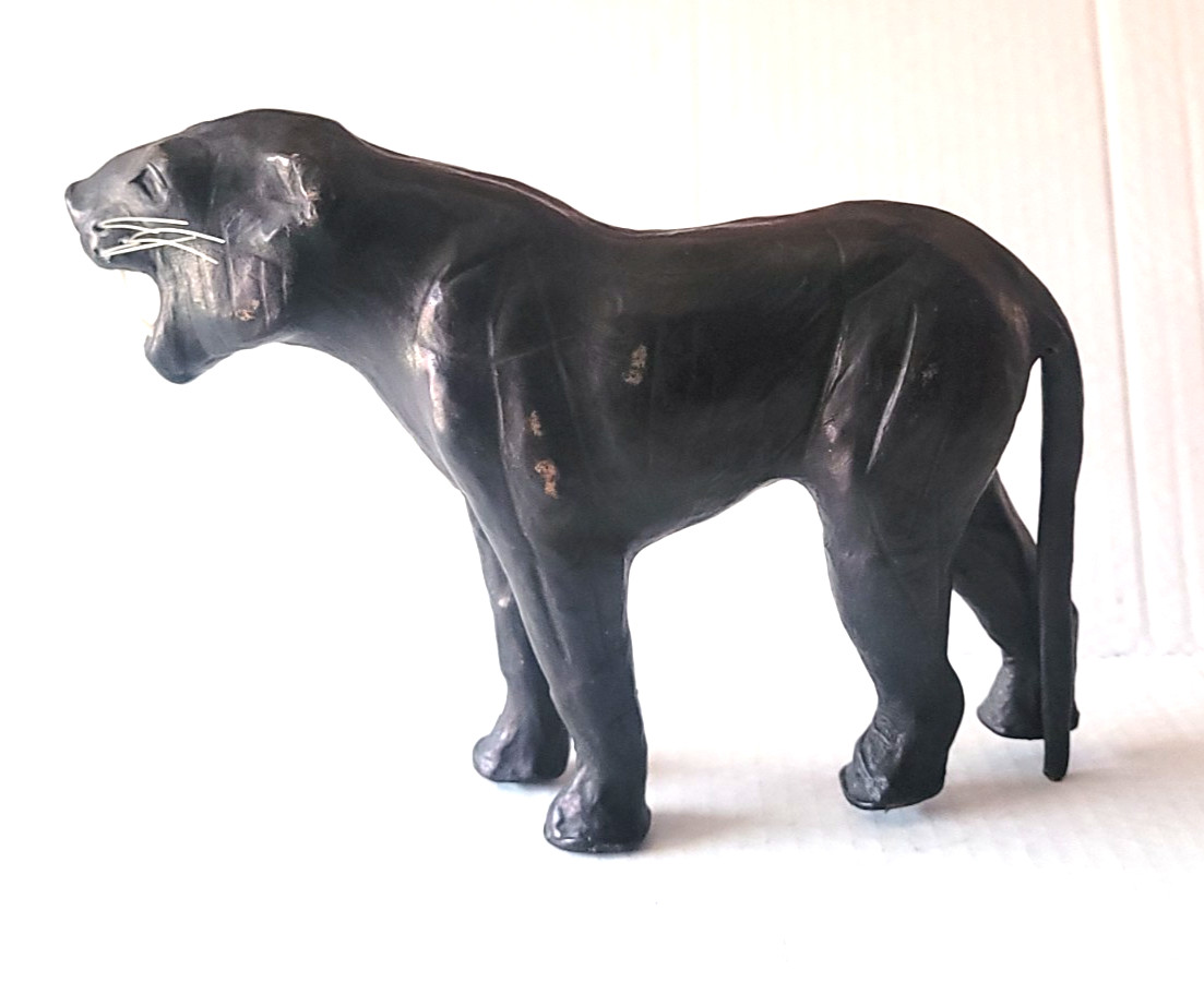 Vintage Leather Wrapped Black Panther (In Preowned as Found Preowned Condition).