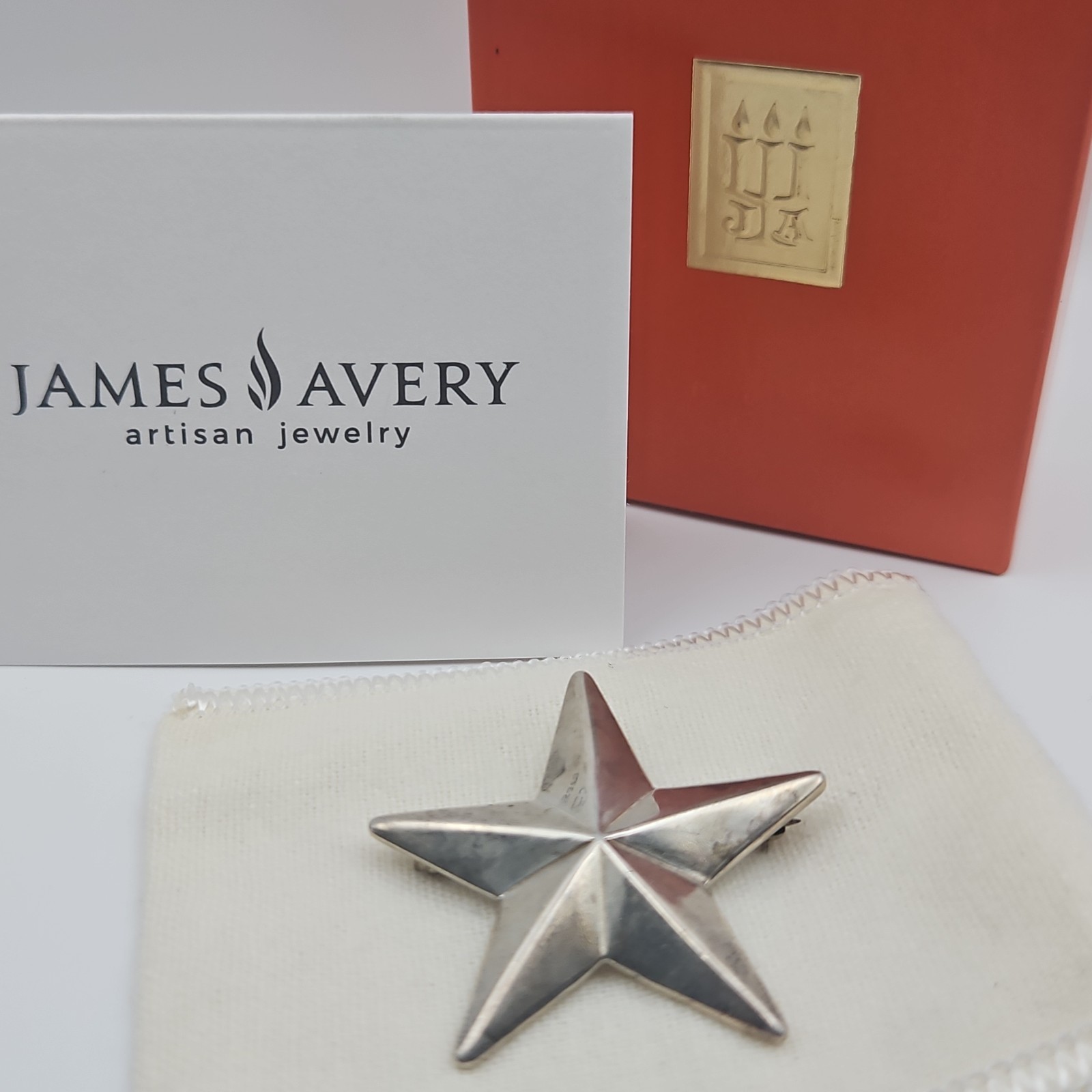 Retired James Avery Star Brooch 925 Sterling Silver  Vintage Large RARE 
