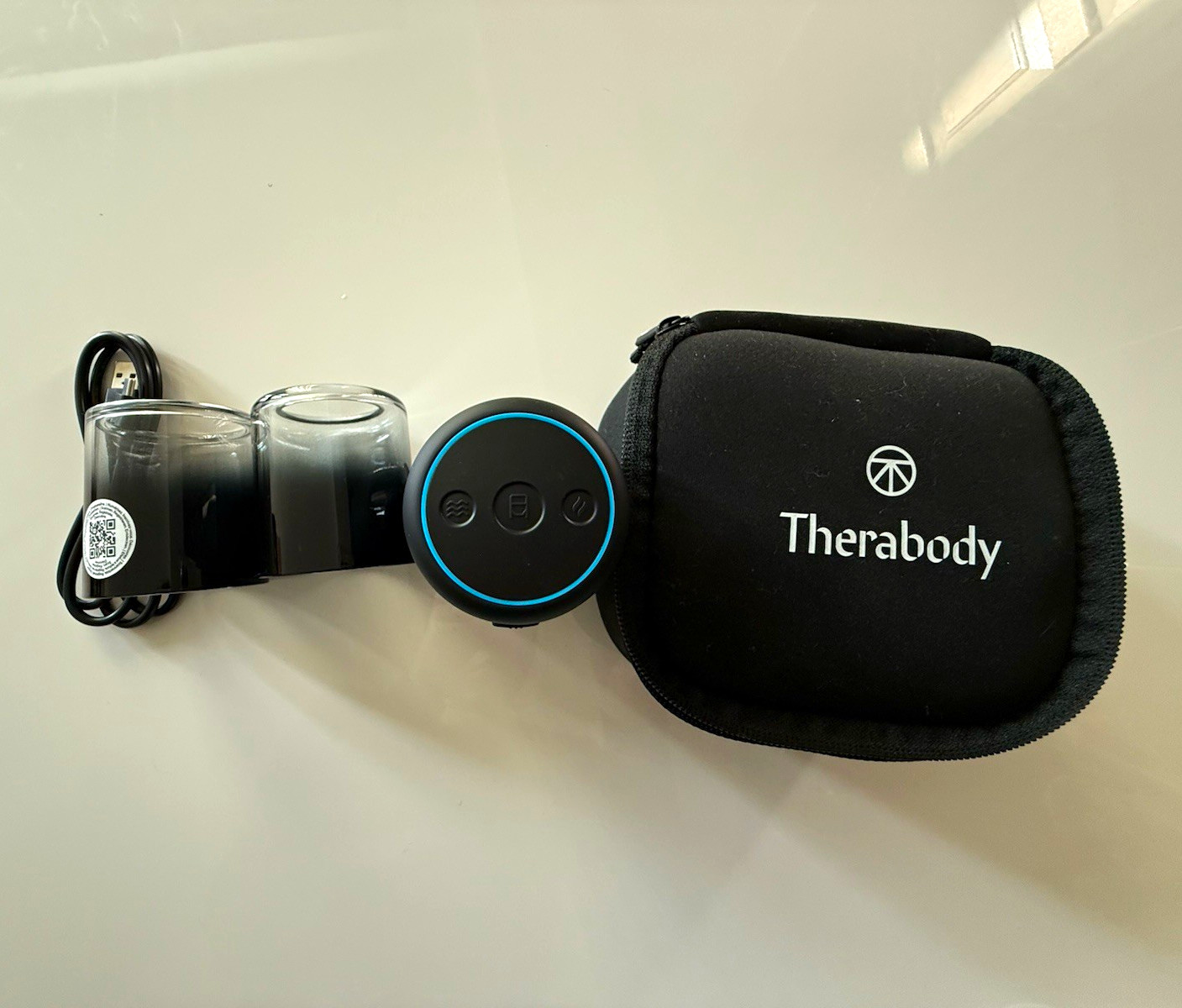Therabody TheraCup Cupping Massage Cup w/ Case & USB Cable, Black Cordless Therabody TheraCup Cupping Massage Cup w/ Case & USB Cable, Black Cordless
