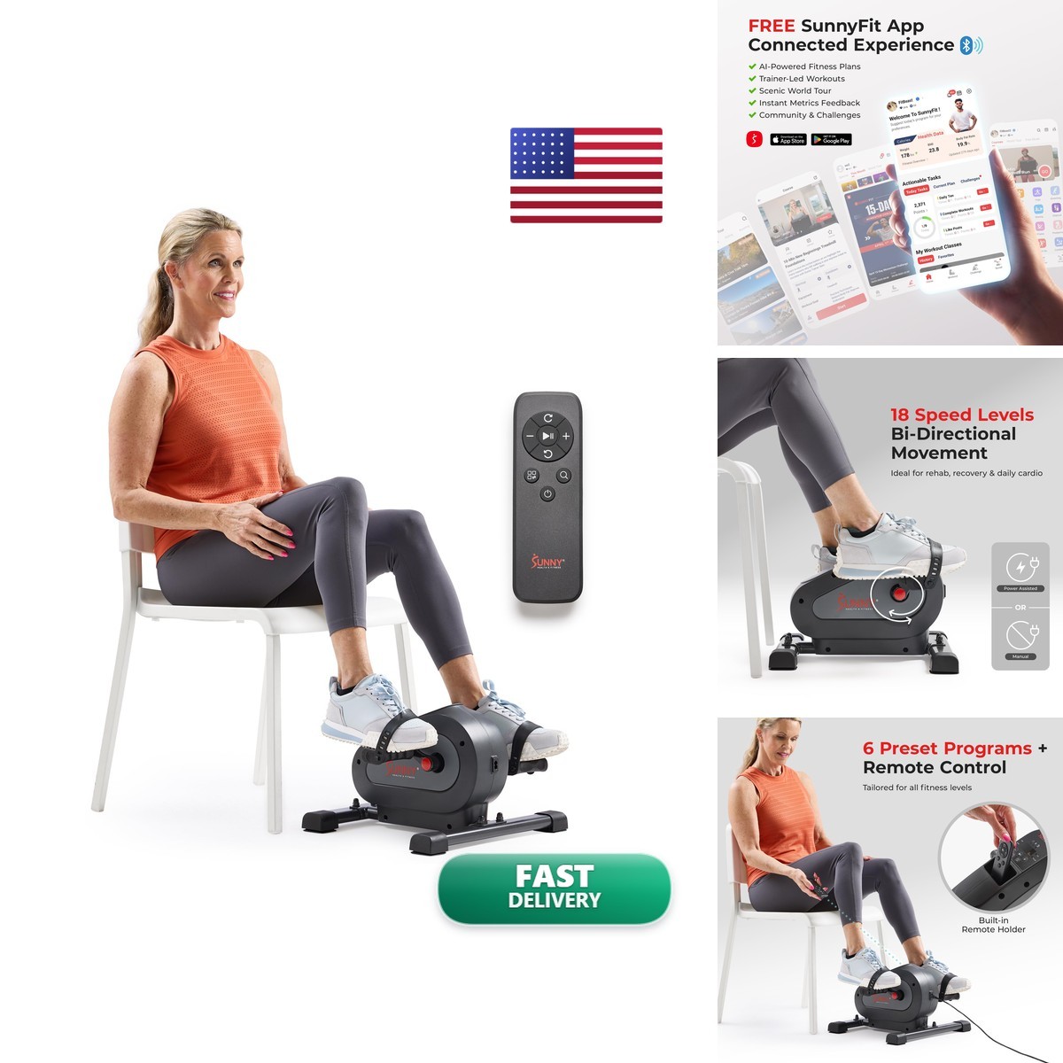 Sunny Health & Fitness SF-B024041 Motorized Mini Under-Desk Bike Pedal Trainer Sunny Health & Fitness SF-B024041 Motorized Mini Under-Desk Bike Pedal Trainer
