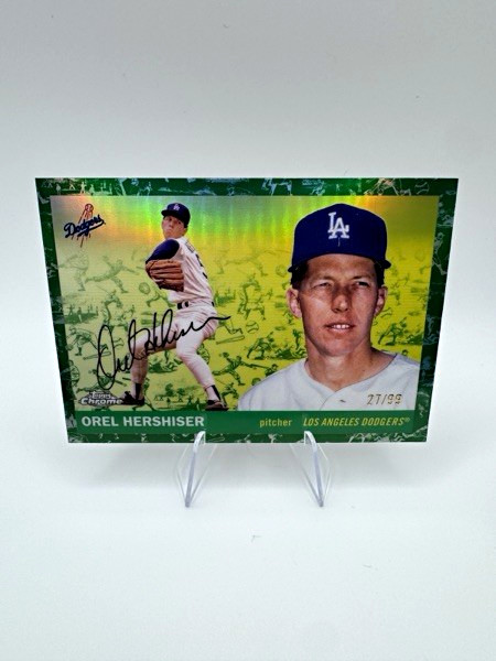 2025 Topps Chrome Platinum Orel Hershiser White/Green Toile /99 #488 - Dodgers 2025 Topps Chrome Platinum Orel Hershiser White/Green Toile /99 #488 - Dodgers