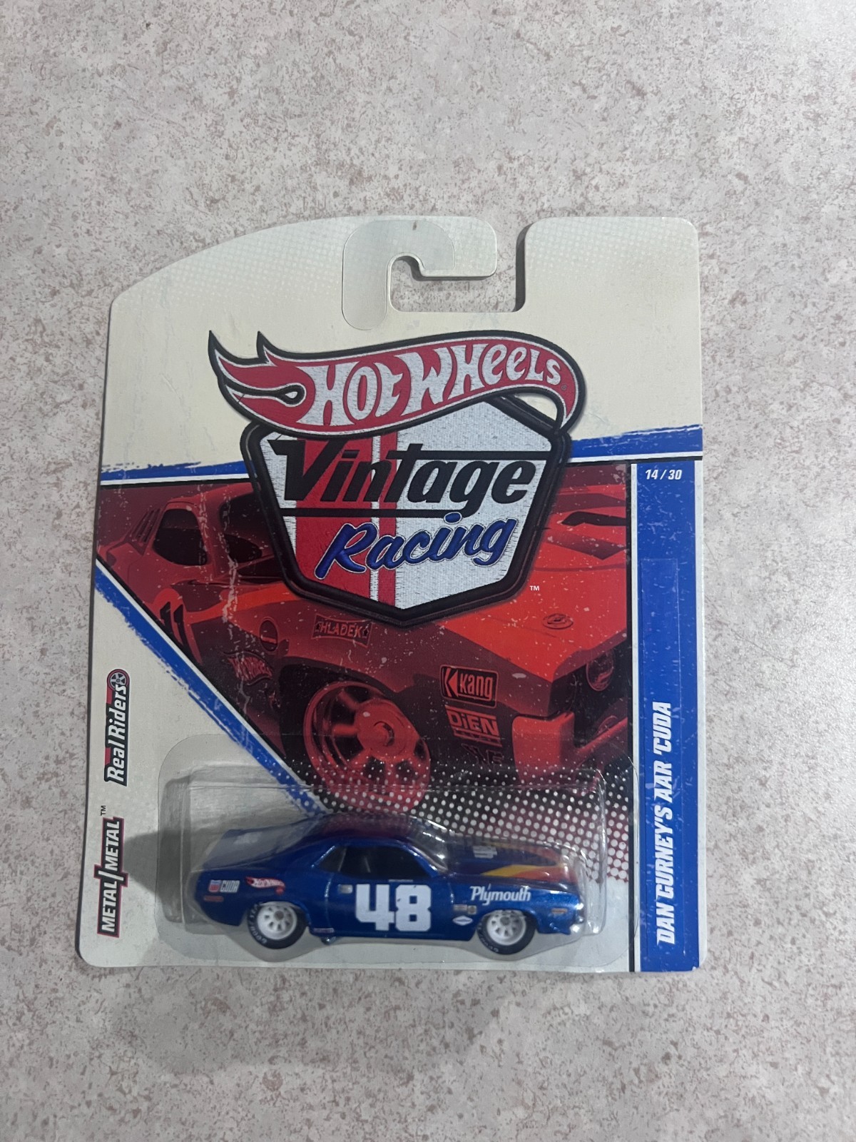 Hot Wheel Vintage Racing 14/30 Dan Gurney\'s AAR Cuda 1/64 Diecast Car Hot Wheel Vintage Racing 14/30 Dan Gurney\'s AAR Cuda 1/64 Diecast Car