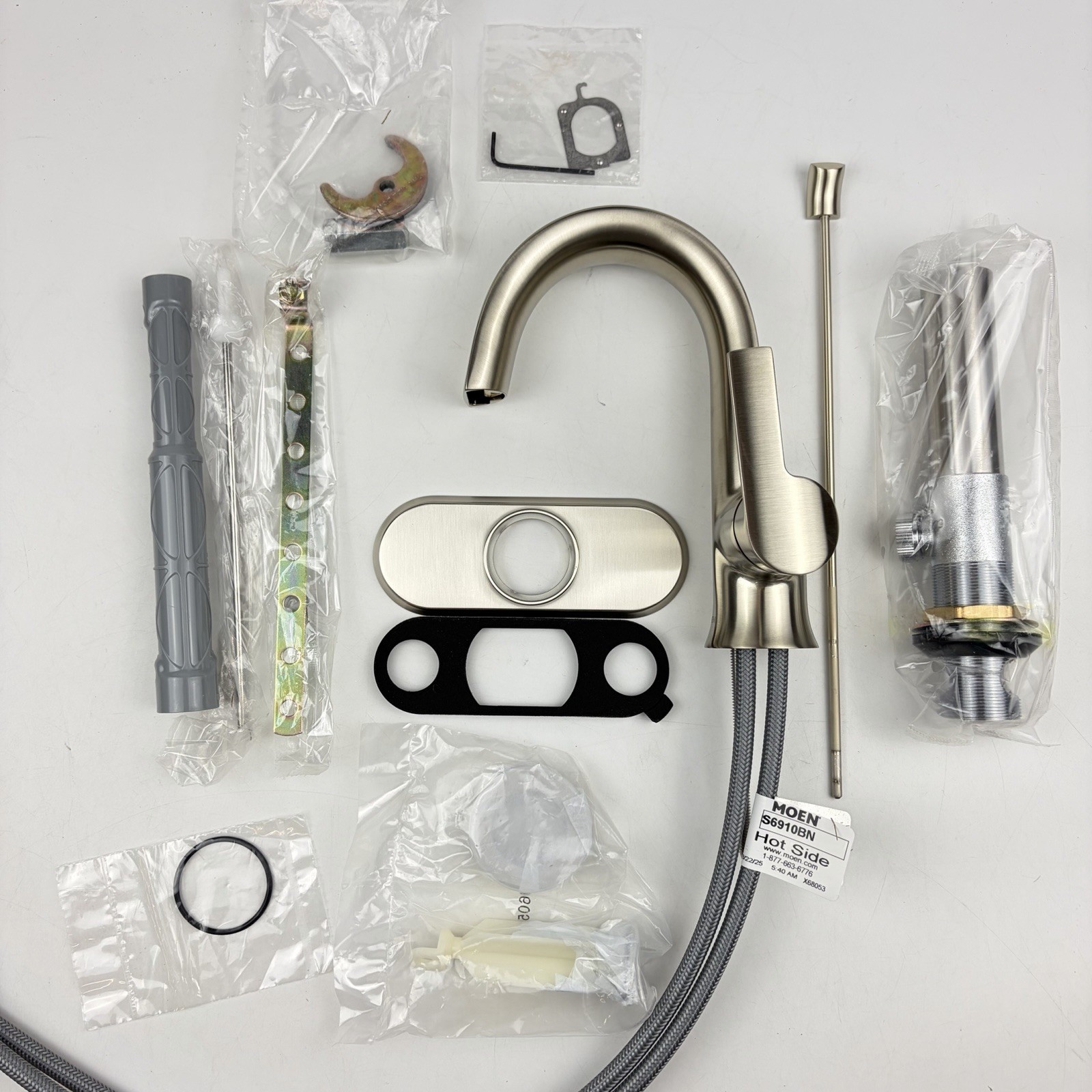 (READ) Moen S6910BN Doux Single Handle High Arc Bathroom Faucet Brushed Nickel