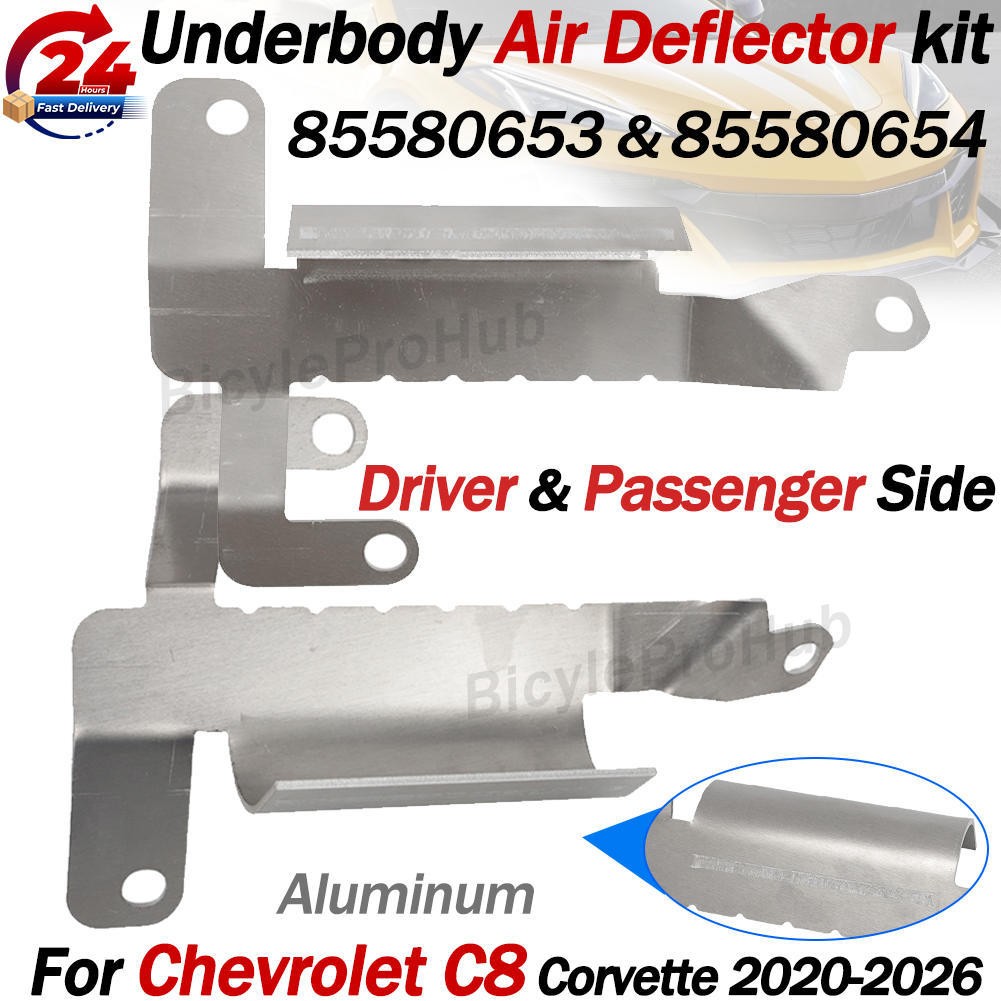 For C8 Corvette 20+ Underbody Driver & Passenger Air Deflector 85580653 85580654