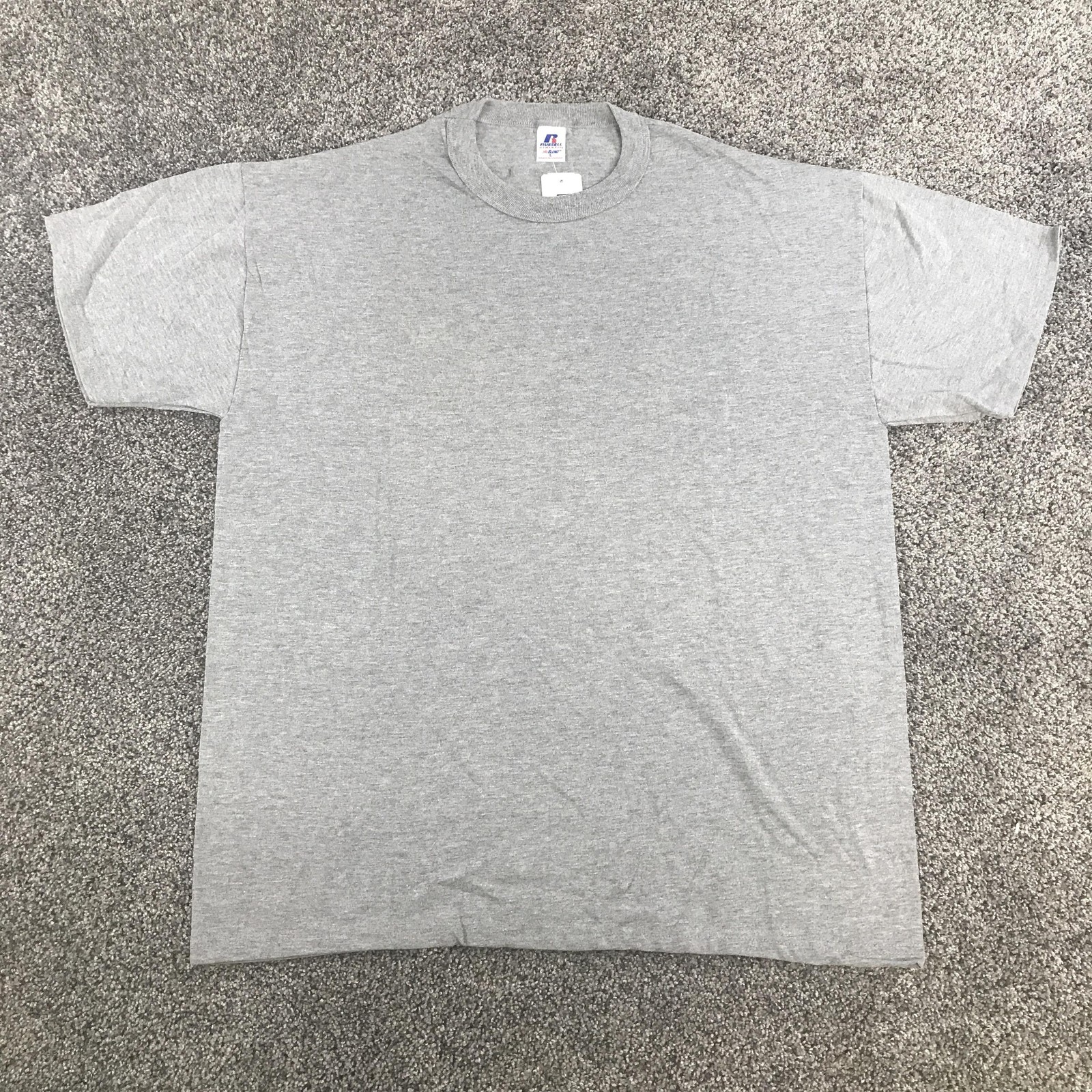 Vintage Russell Athletic Shirt Mens Large Gray NuBlend Oxford Basic T Shirt