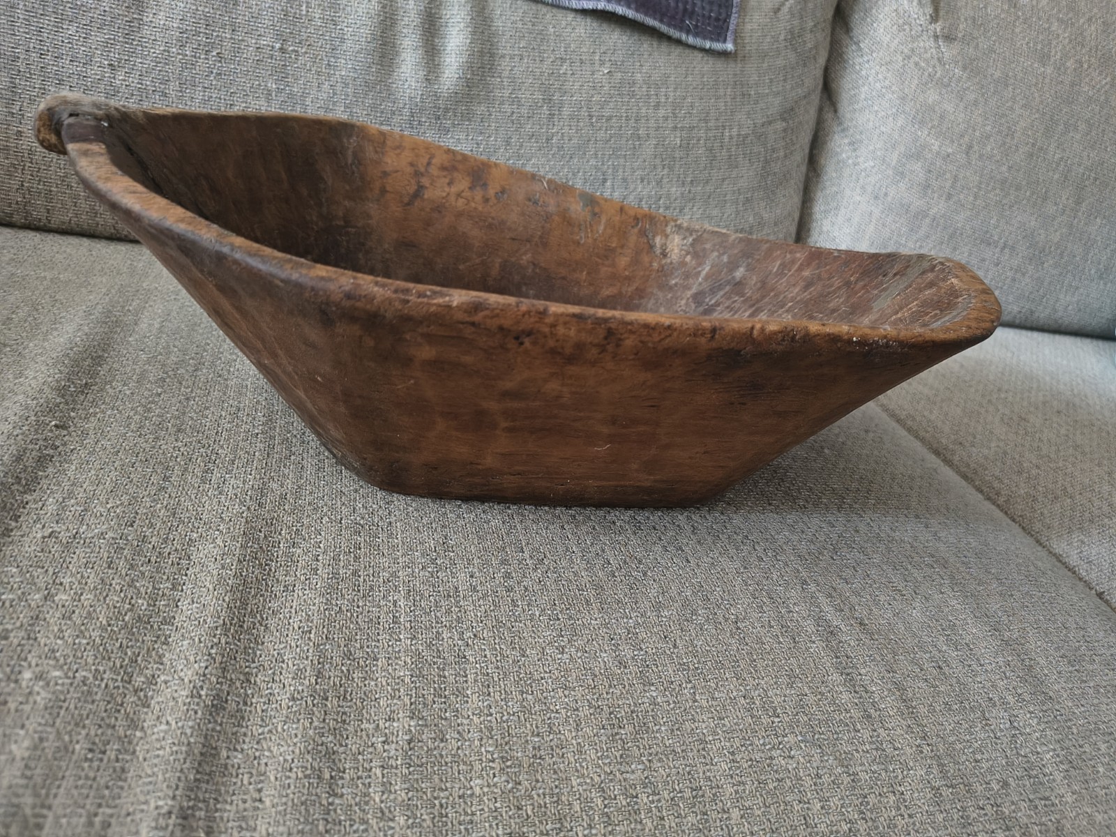 SUPER EARLY 18TH 19TH CTRY NATIVE (?) AMERICAN CARVED WOOD BOWL REPAIRS