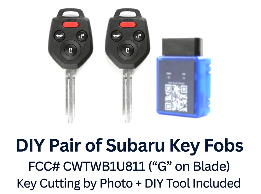 DIY Bundle Subaru Key Fob Pair  CWTWB1U811 57497-AL00A + Key Cutting