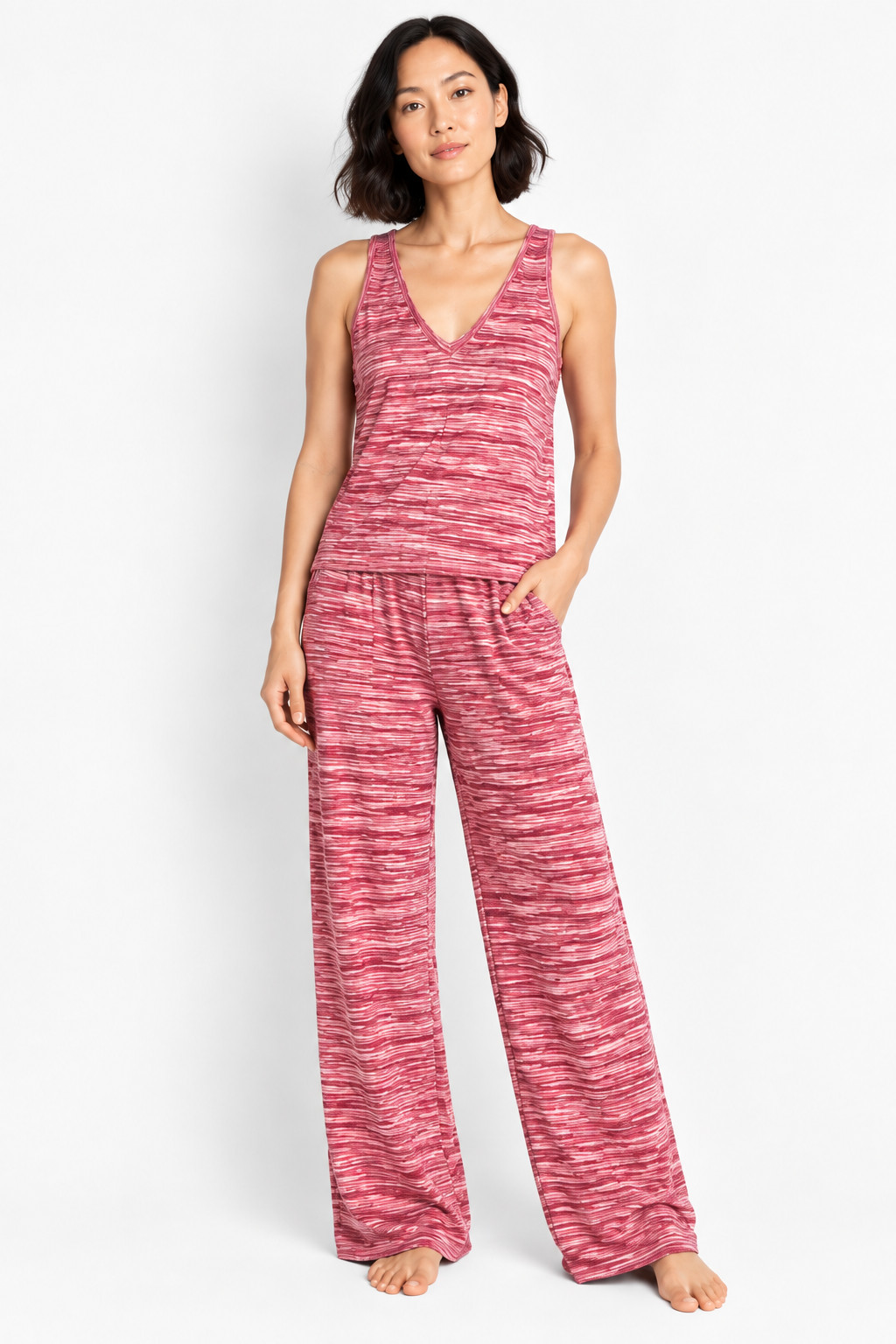 NWT State of Day Marled knit Lounge Set Short Sleeve Top with Pants Size: L NWT State of Day Marled knit Lounge Set Short Sleeve Top with Pants Size: L