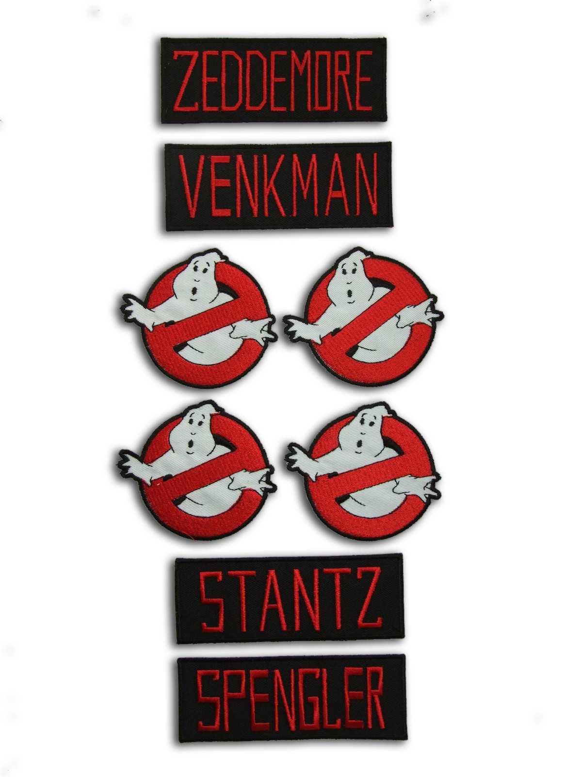 Ghostbusters Costume Accurate Name and Logo Patch Set , 8 Embroidered Badges