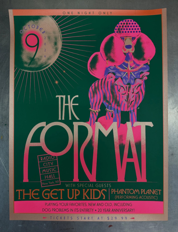 The Format Concert Poster October 2026 Radio City Music Hall NYC Indie Rock. The Format Concert Poster October 2026 Radio City Music Hall NYC Indie Rock.