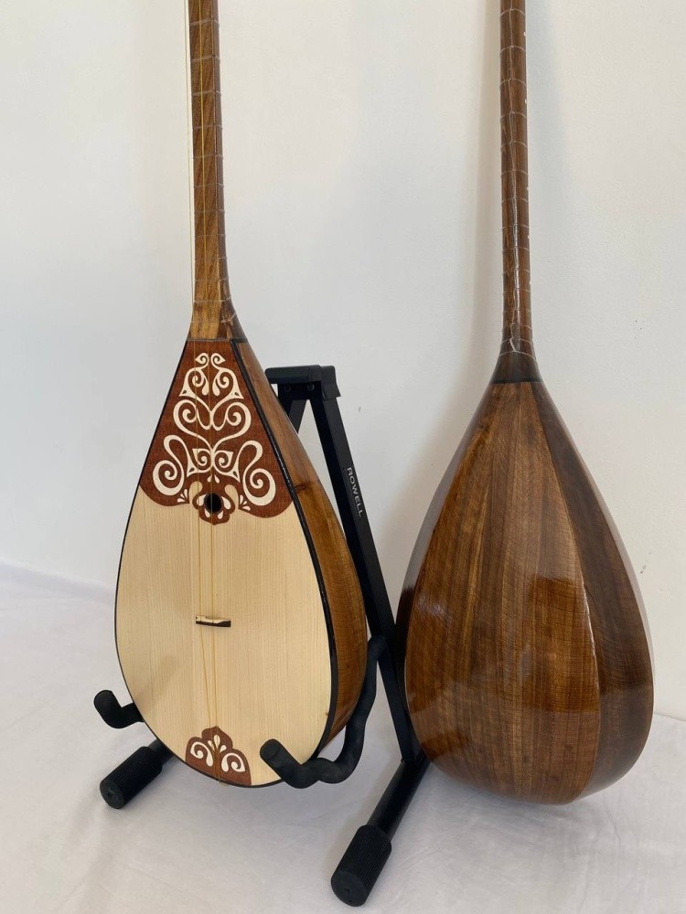 Kazakh Dombra 98cm Traditional 2-String Instrument Walnut Wood 19 Frets + Case