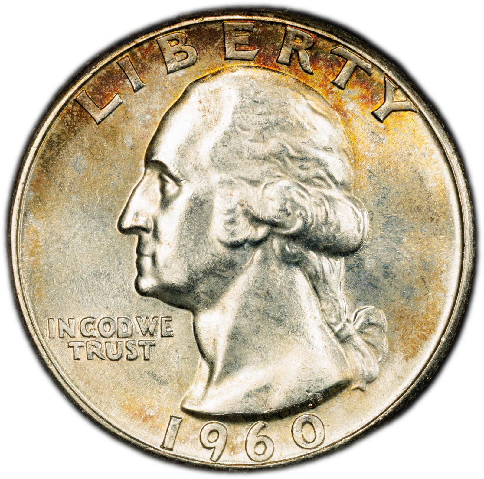 1960-P PCGS MS64 Washington Quarter | Pretty Colorful Rim Toning | Nice Strike