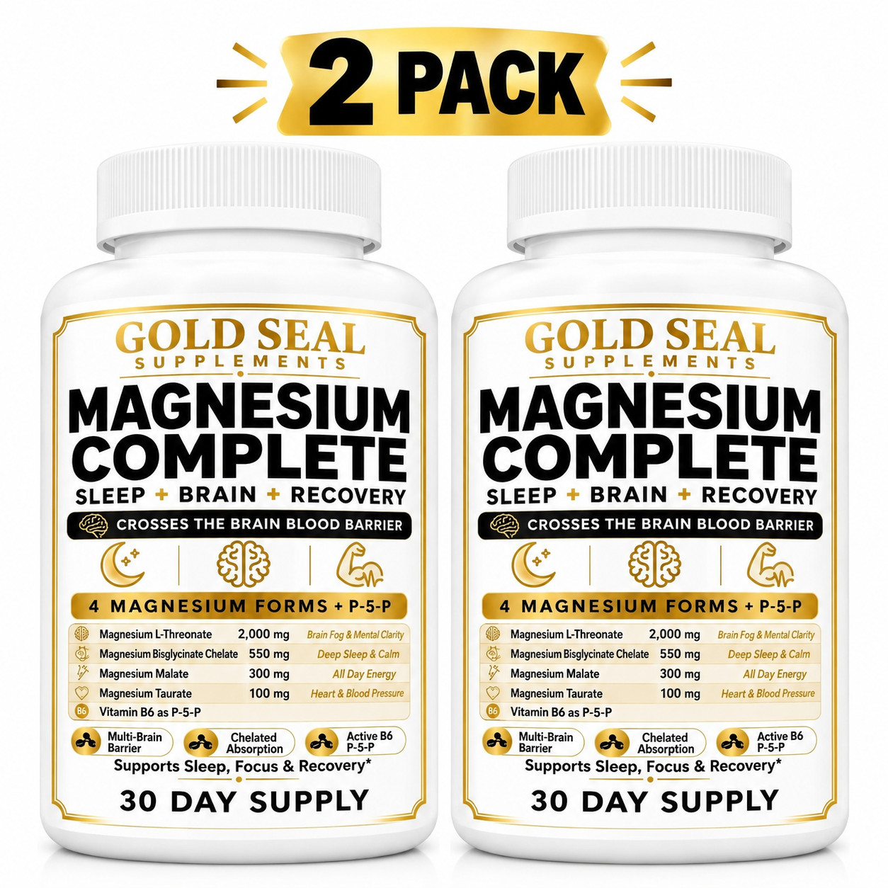 100% Authentic Gold Seal Magnesium Complete 240 Capsules Bottles EXP 07/2028