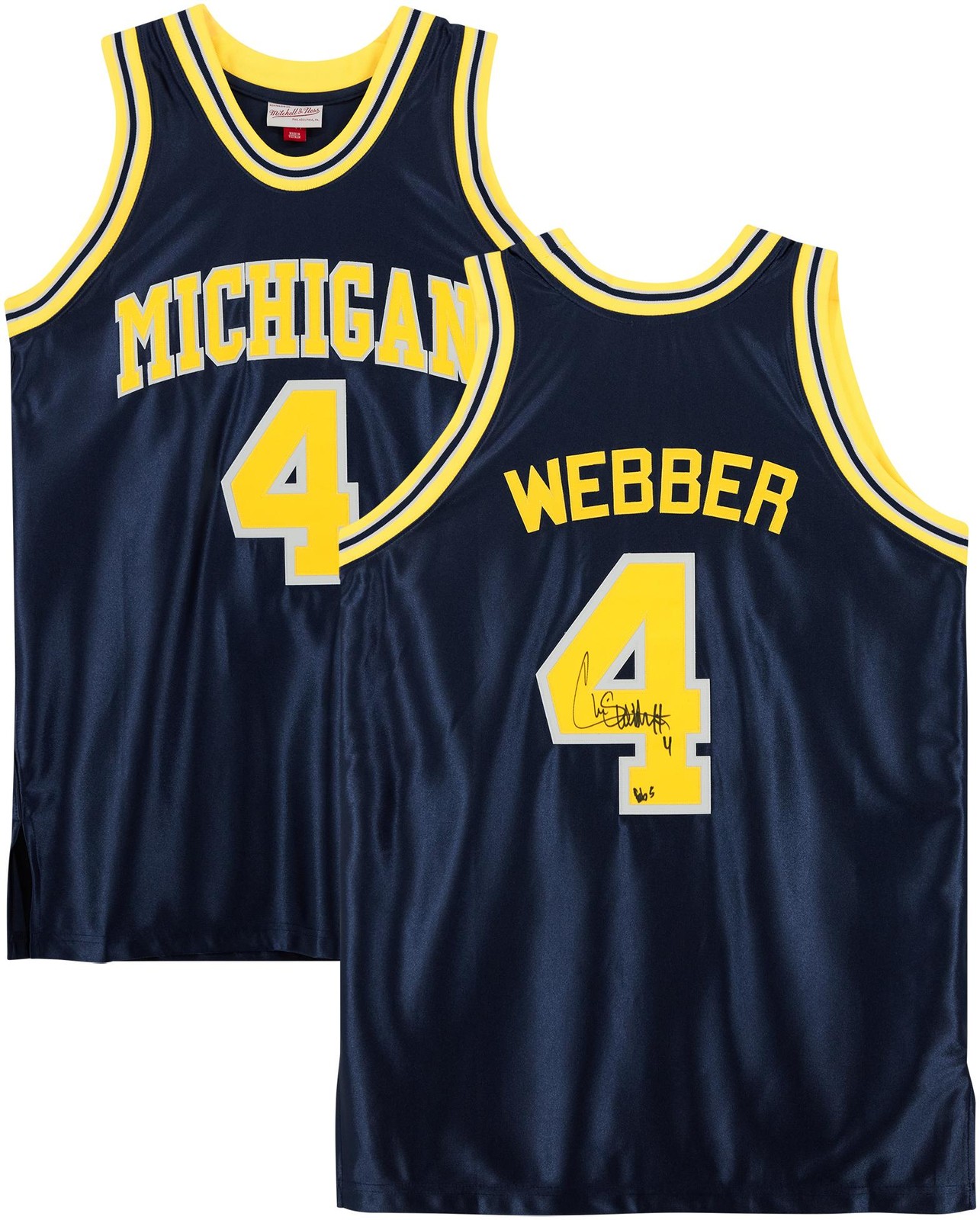 Chris Webber Wolverines Signed 1991 Mitchell & Ness Authentic Jersey w/Insc