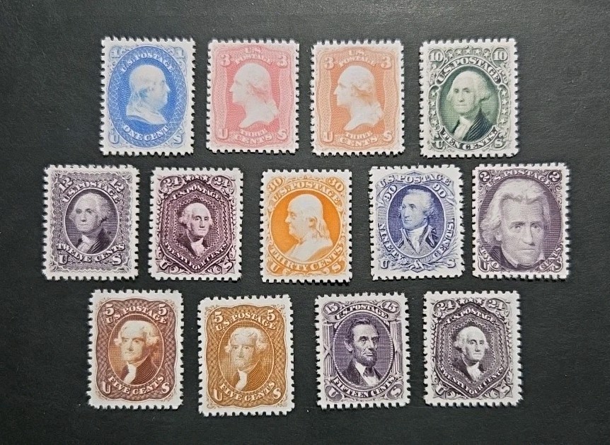 US Stamps SC# 63-78 1861-1866 Civil War Issue Replica Set