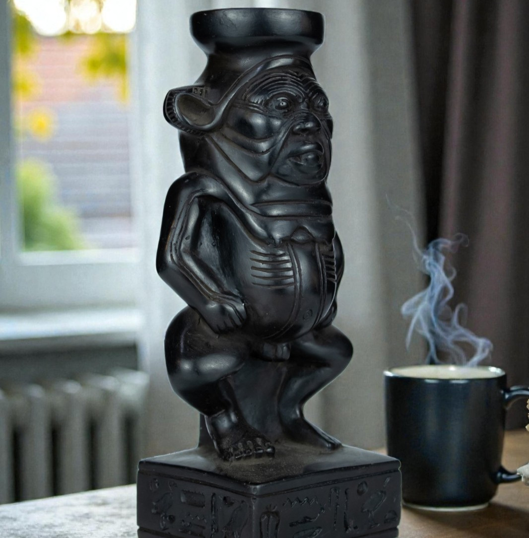 A Rare Egyptian Antiquities Of Authentic Pharaonic Statue Of Egyptian God Bes BC