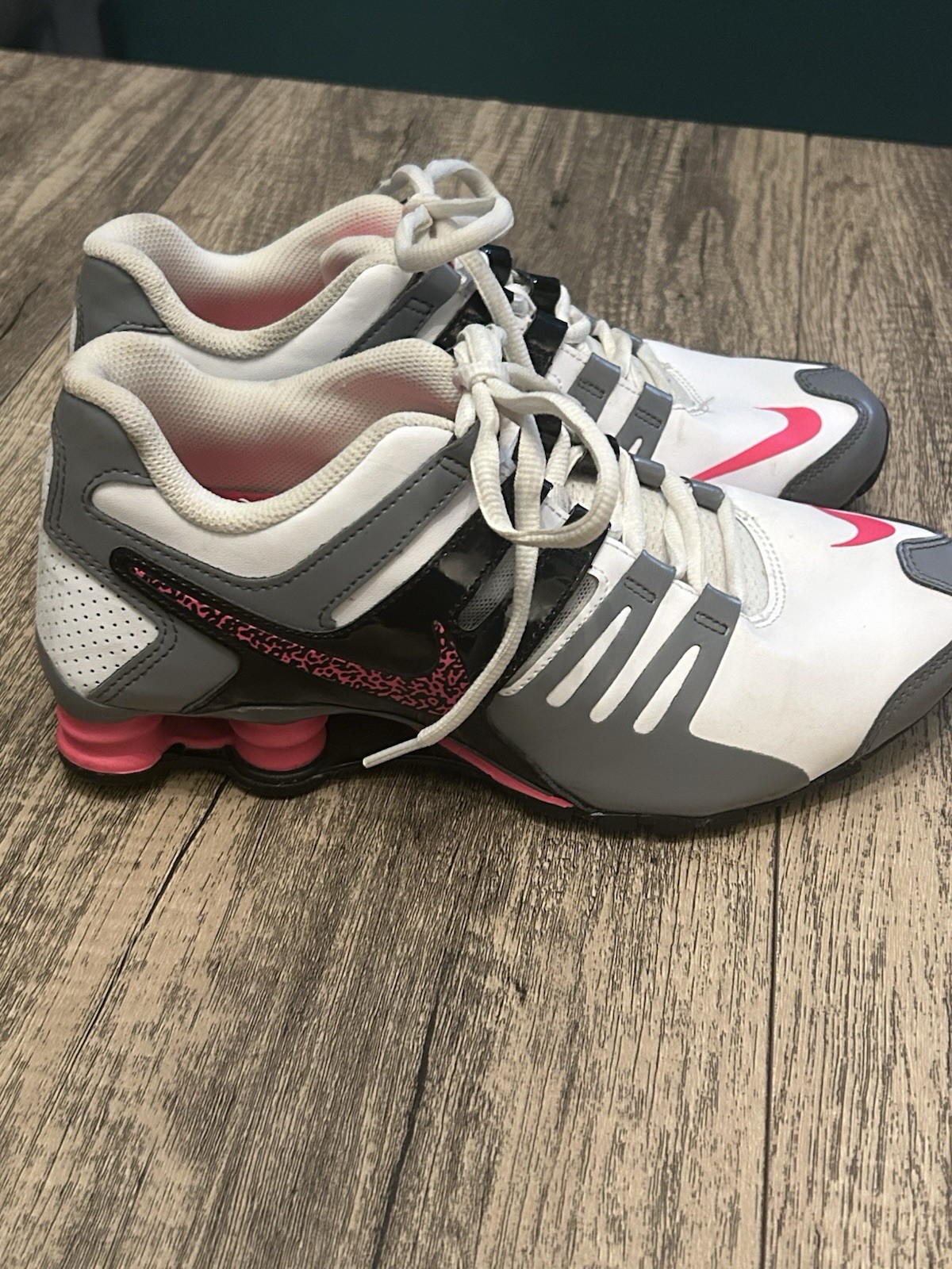 Nike Shox Current Women\'s Running Shoes White/Grey/Hot Pink Size 8.5