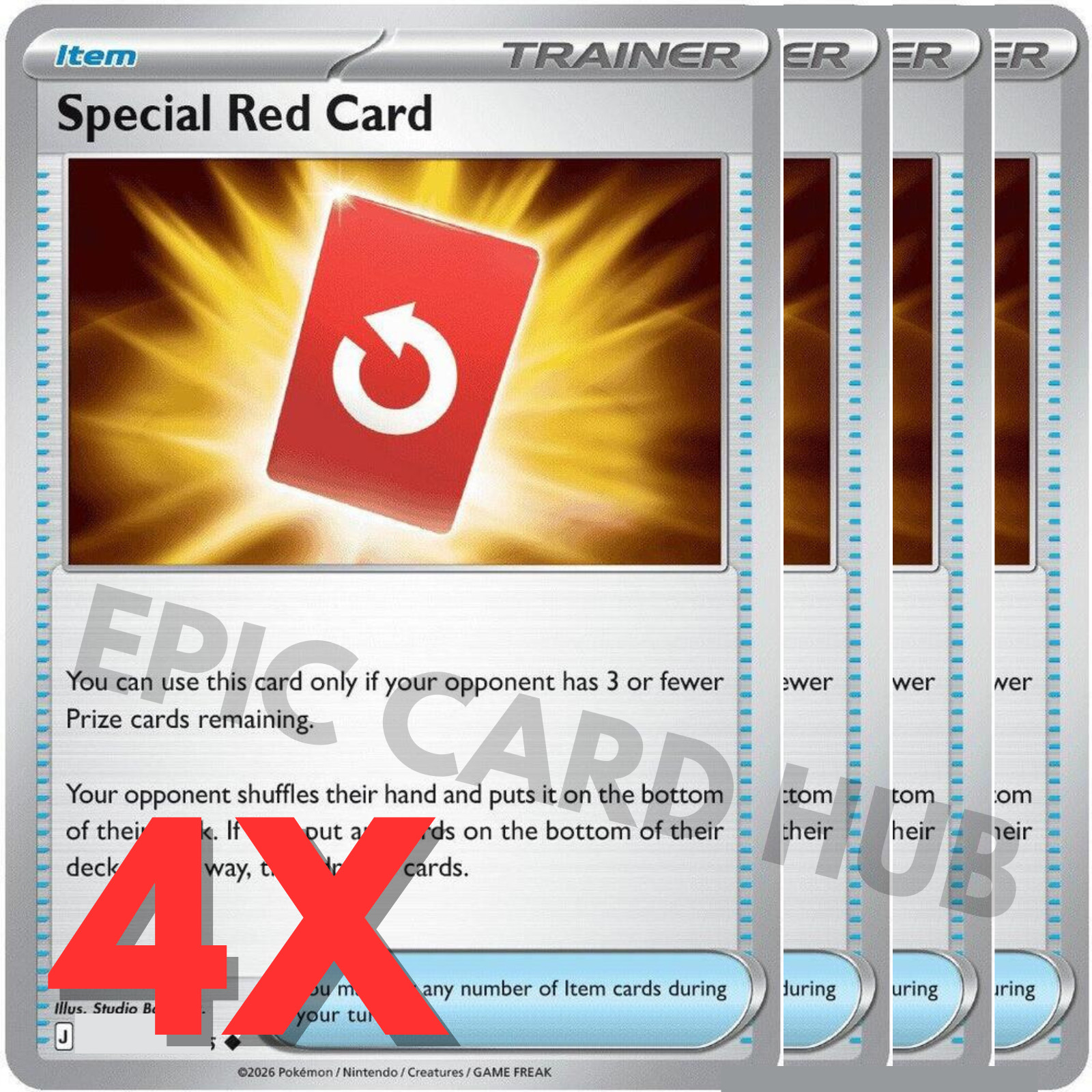 4x Special Red Card x4 - CRI 082/086 - Uncommon - Pokemon TCG Playset 4x Special Red Card x4 - CRI 082/086 - Uncommon - Pokemon TCG Playset
