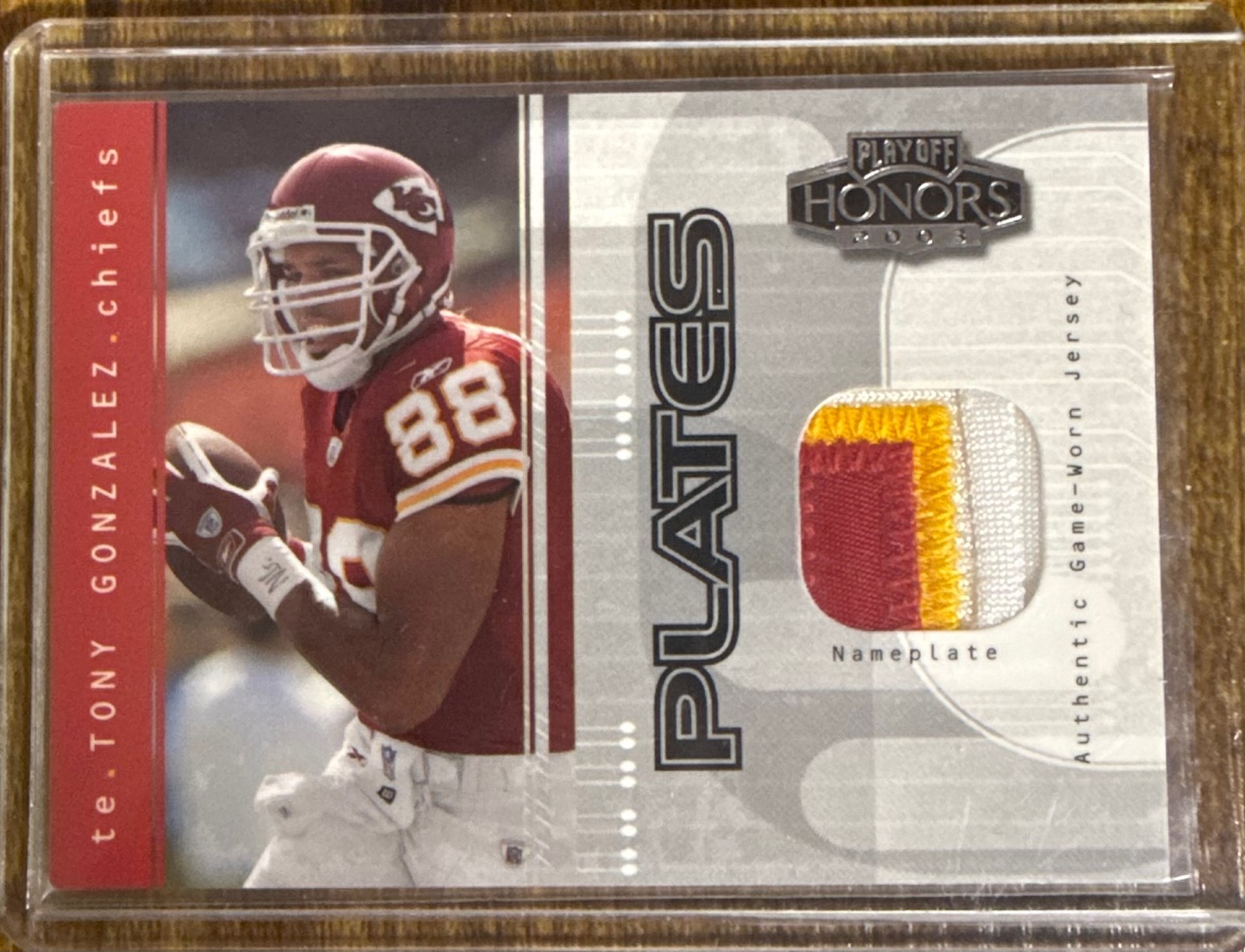 Tony Gonzalez 2003 Playoff Honors #PP-34 Plates /52 MEM Chiefs D10 Tony Gonzalez 2003 Playoff Honors #PP-34 Plates /52 MEM Chiefs D10