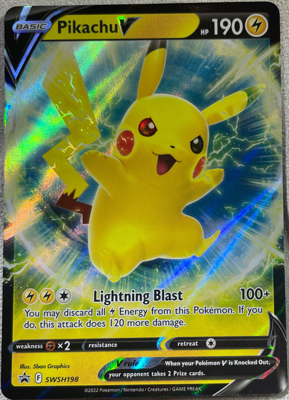 Pikachu V Black Star Promo - SWSH198 - Sword & Shield Pokemon 2022