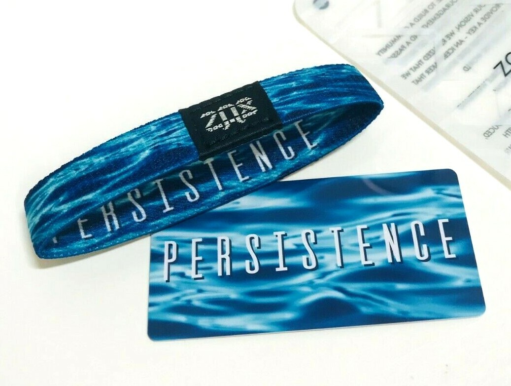 ZOX **PERSISTENCE** Silver Single Medium Wristband w/Card  NIP