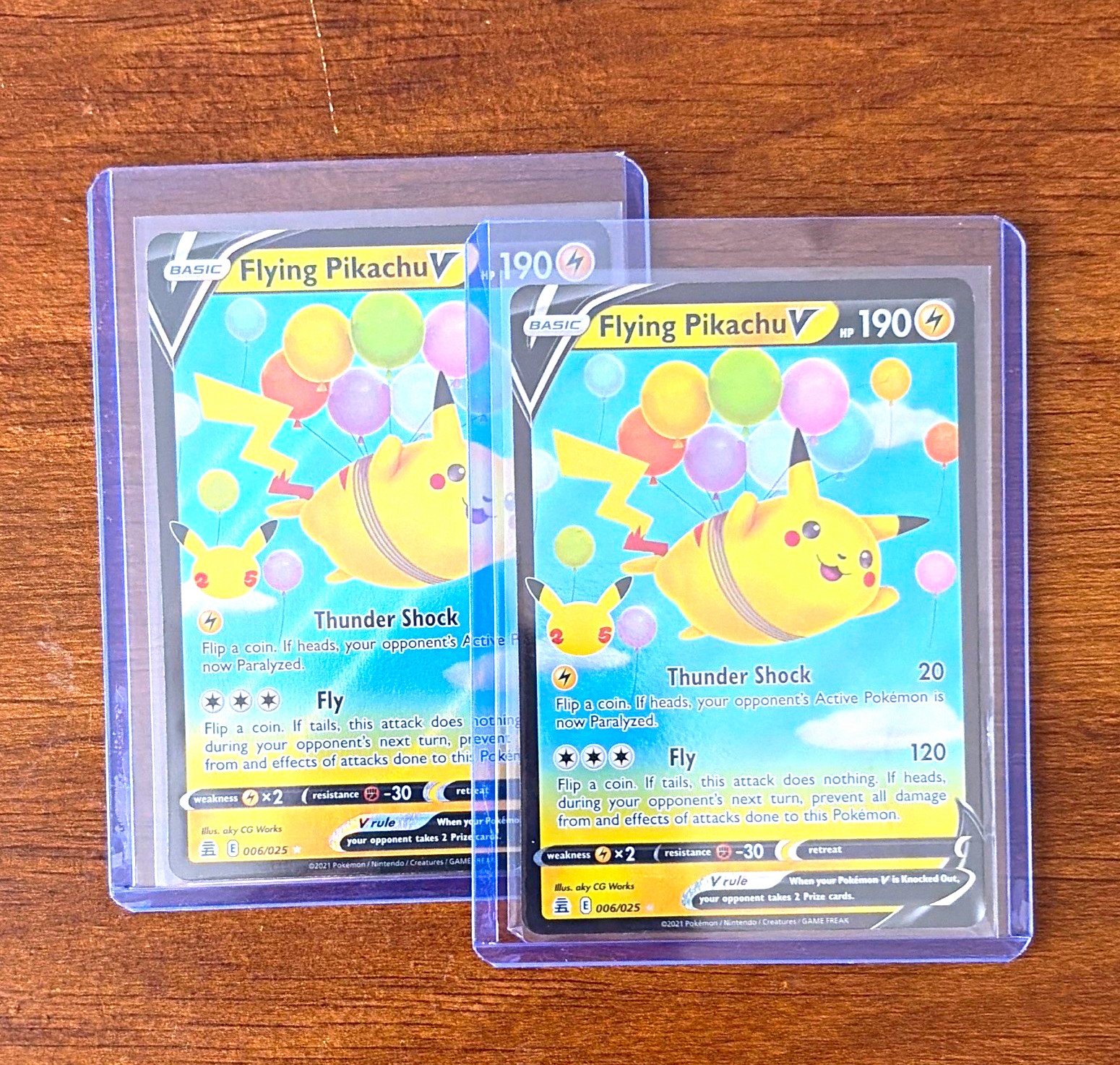 Pokemon TCG Celebrations 2x Flying Pikachu V 006/025 Holo Promo English Pokemon TCG Celebrations 2x Flying Pikachu V 006/025 Holo Promo English