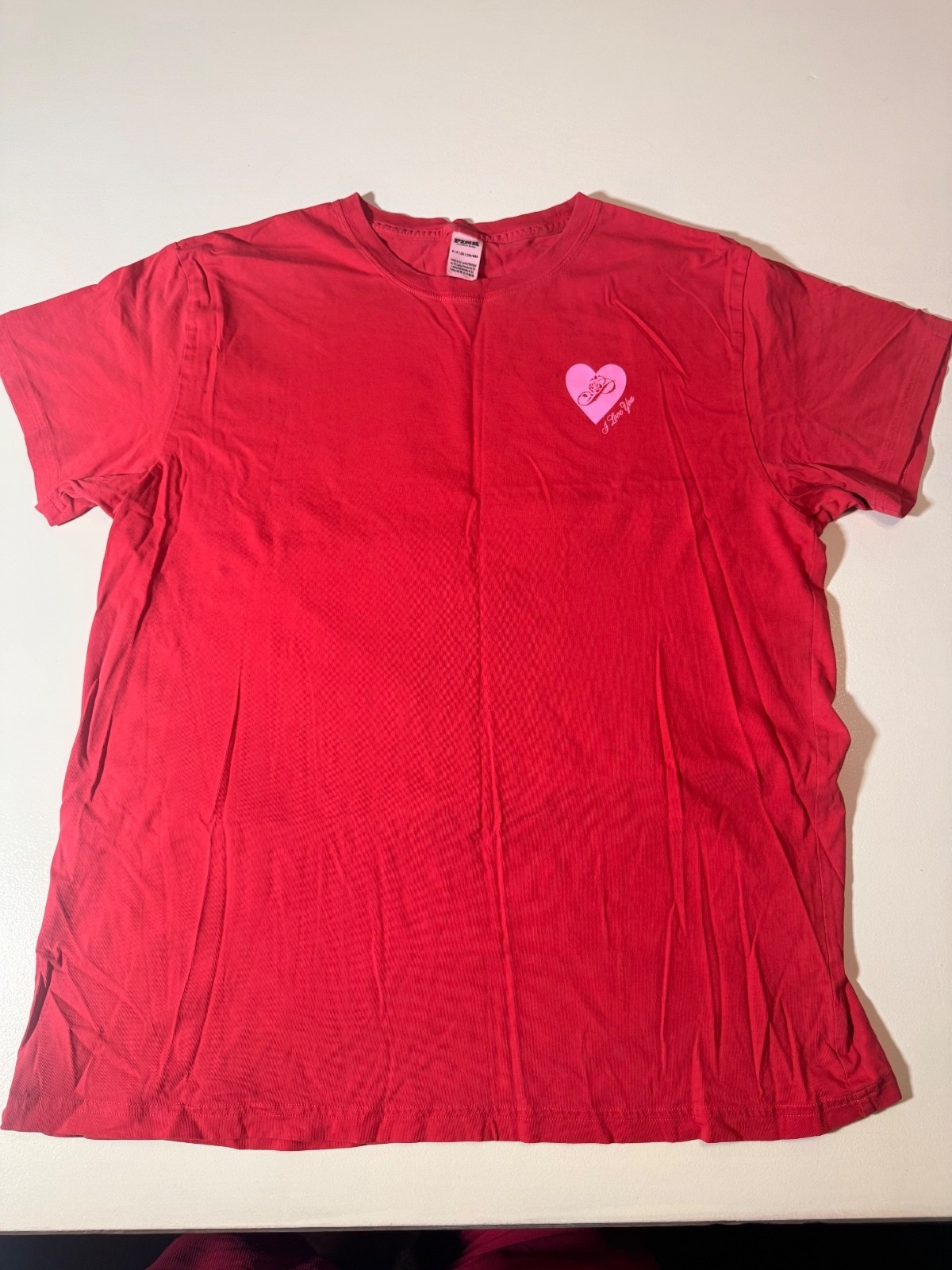 Victoria\'s Secret PINK Heartbreak Graphic T-Shirt Pink Red I Love You Not Victoria\'s Secret PINK Heartbreak Graphic T-Shirt Pink Red I Love You Not