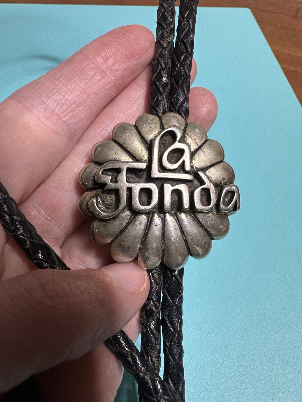 Rare Vintage 50s La Fonda Santa Fe Untested Sterling ? Bolo Tie Rare Vintage 50s La Fonda Santa Fe Untested Sterling ? Bolo Tie
